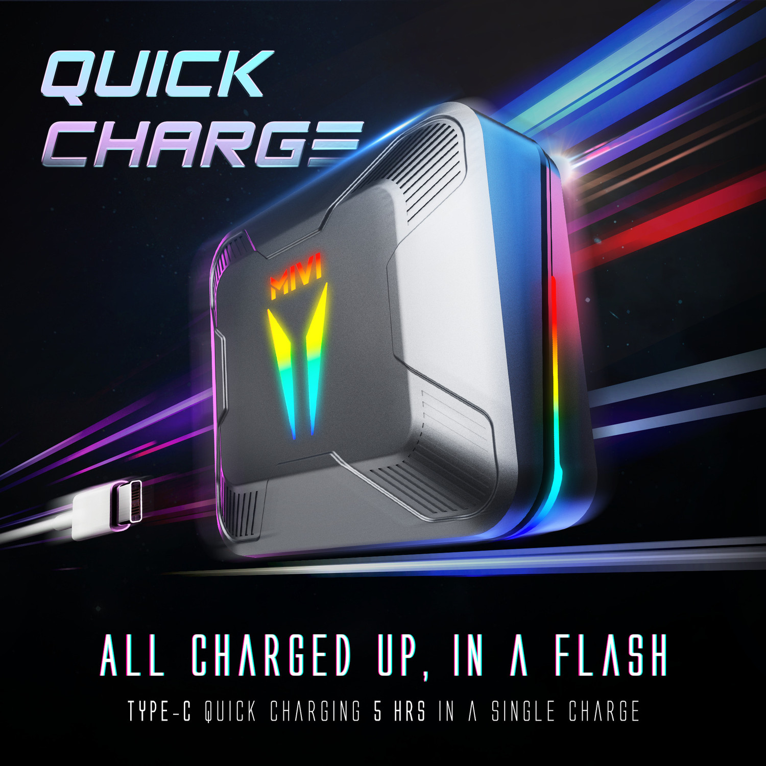 Image of Mivi Commando X9 Earbuds, Dual RGB Lights, 35ms Low Latency Gaming, ENC, 72H Playtime Bluetooth