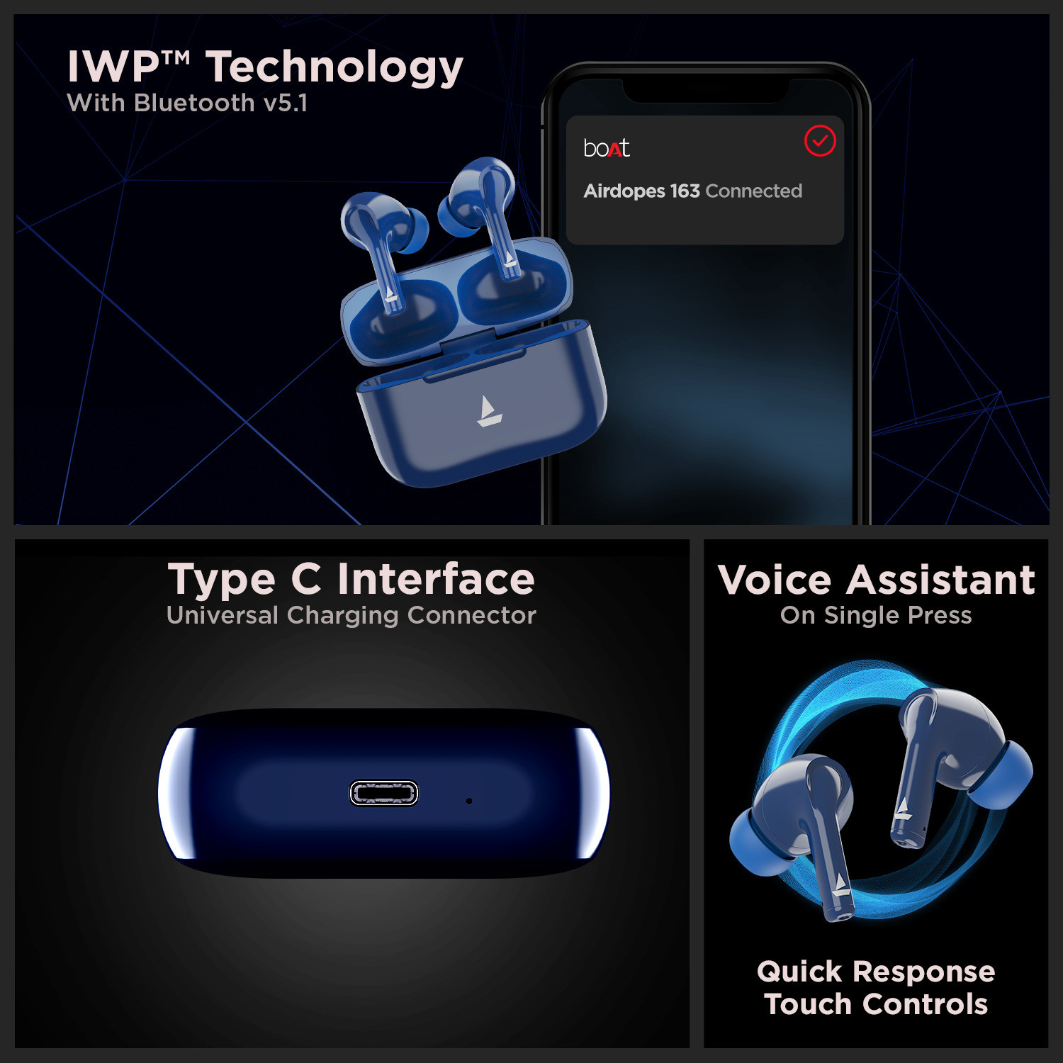 Image of boAt Airdopes 163 Bluetooth