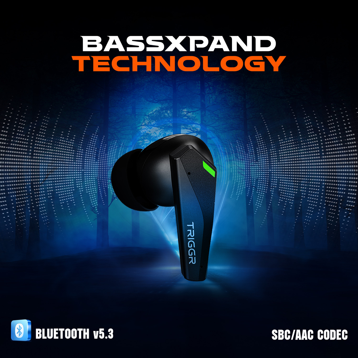 Image of TRIGGR Kraken X1 with Battery Display, 40ms Latency, Quad Mic ENC, 40 Hr, v5.3 Bluetooth