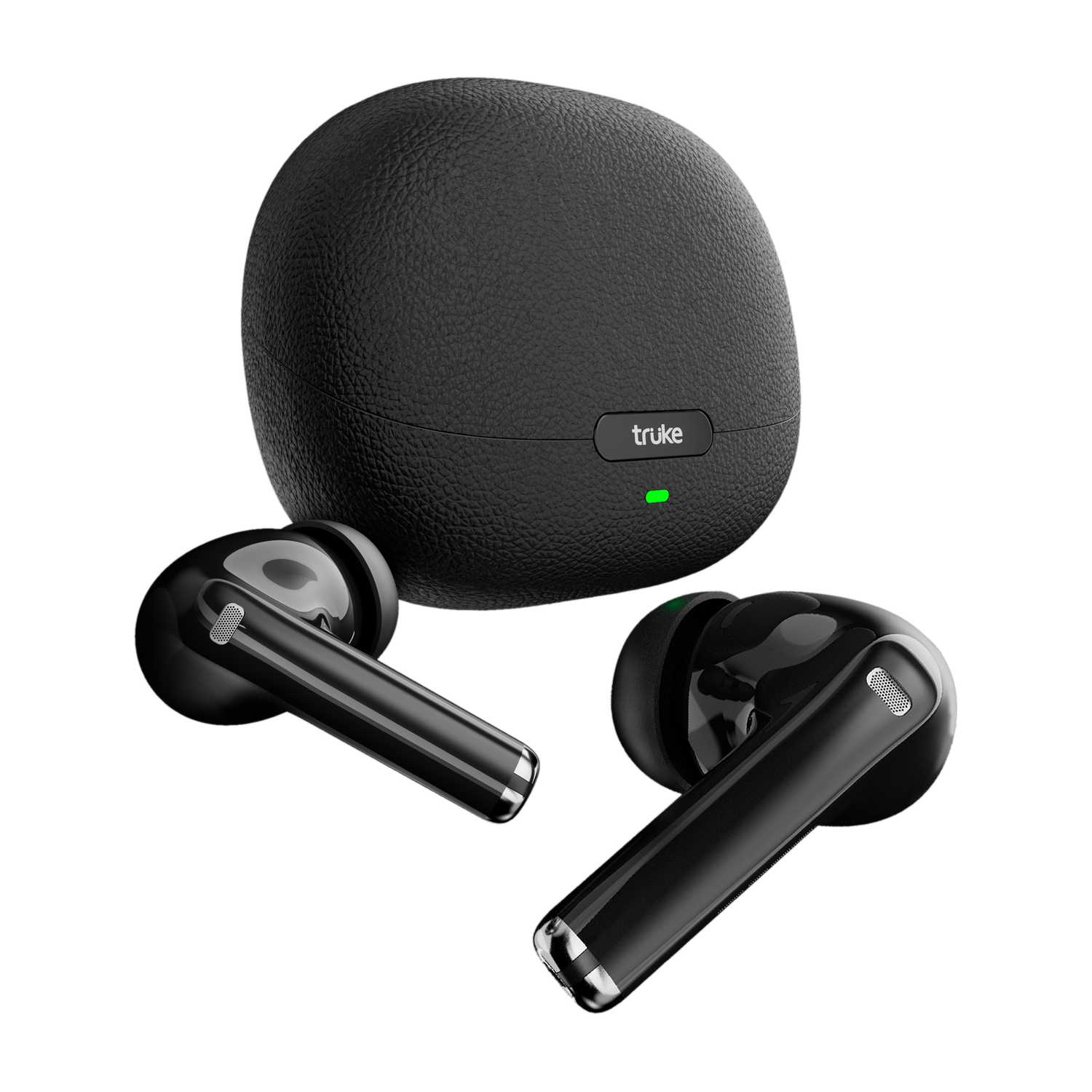 truke Aura Pro earbuds w/ 60H Battery, Leather finish Case, Dual Pairing, 13mm Drivers Bluetooth