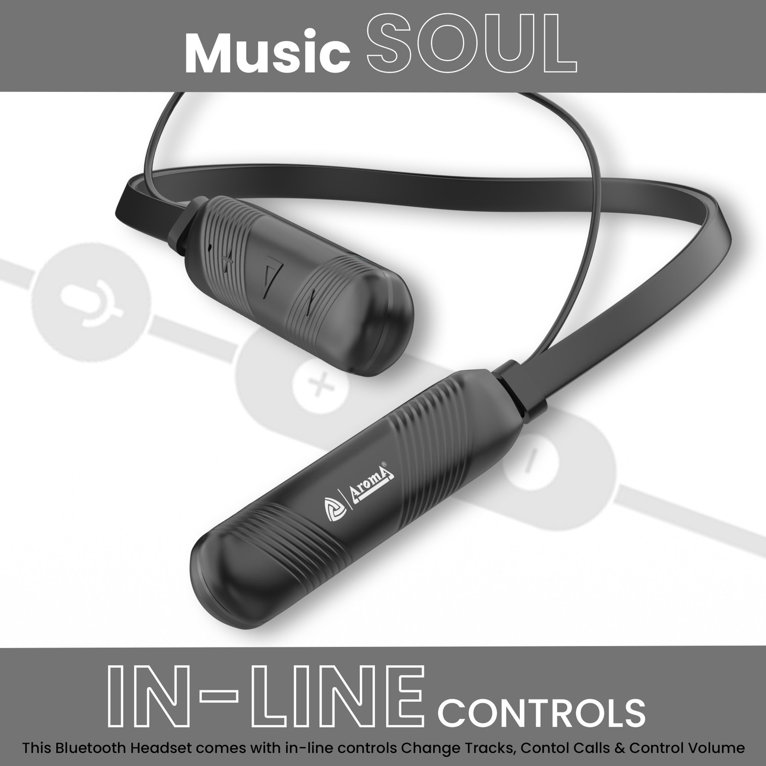 Image of Aroma NB119 Freedom - 72 Hours Playtime Bluetooth Neckband Bluetooth