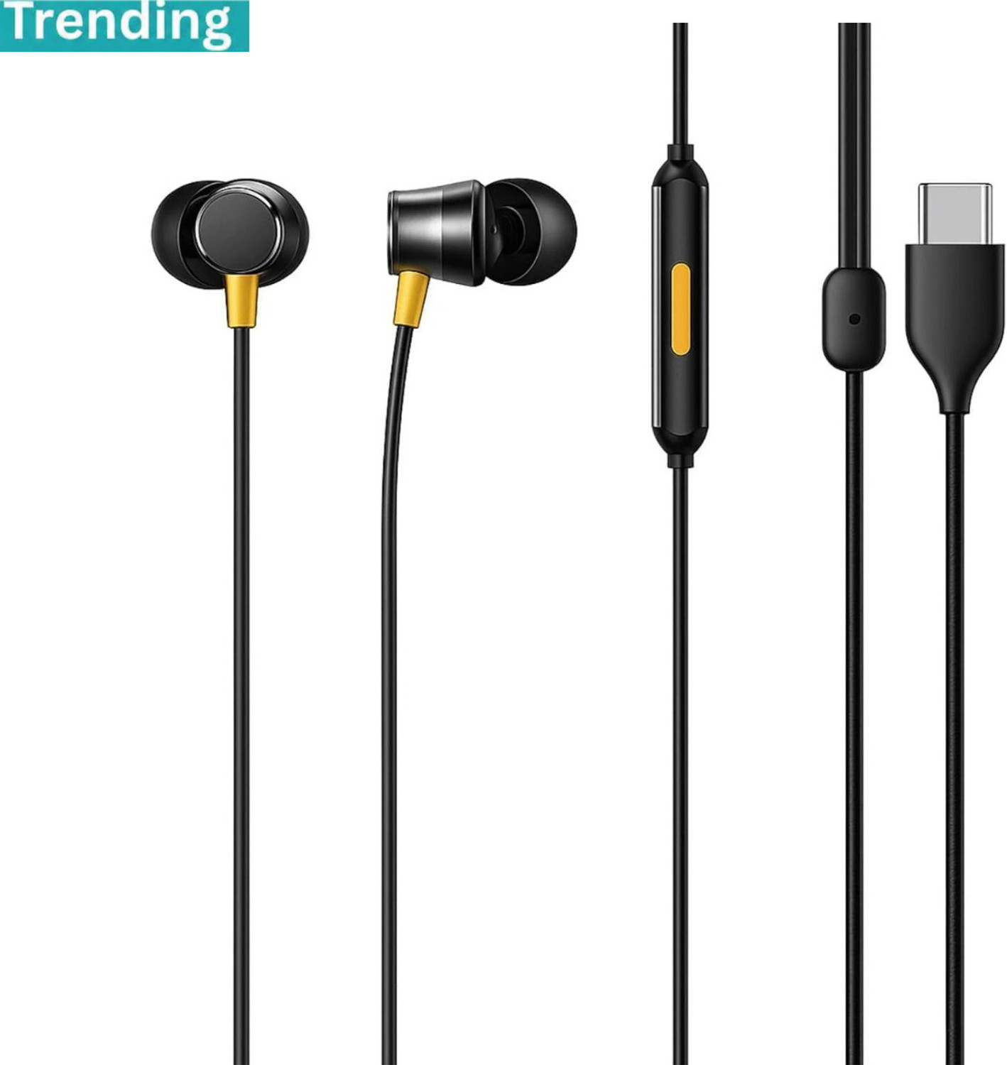 Image of Lynacz Wired Earphone Type-C Samsang Wired Headset (Black, In the Ear)