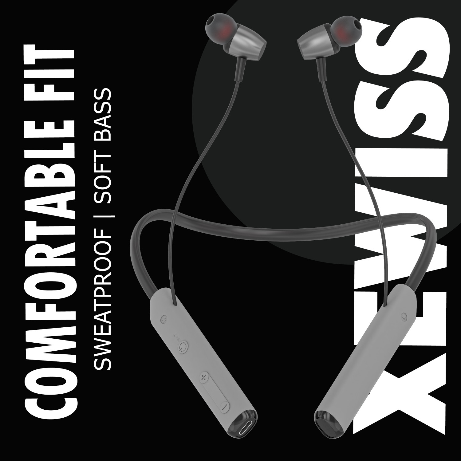 Image of XEWISS wireless headset Satisfy long hours of work wireless earbuds sport Bluetooth Headset (GREY,Super Bass,Immersive LED Lights, In the Ear)