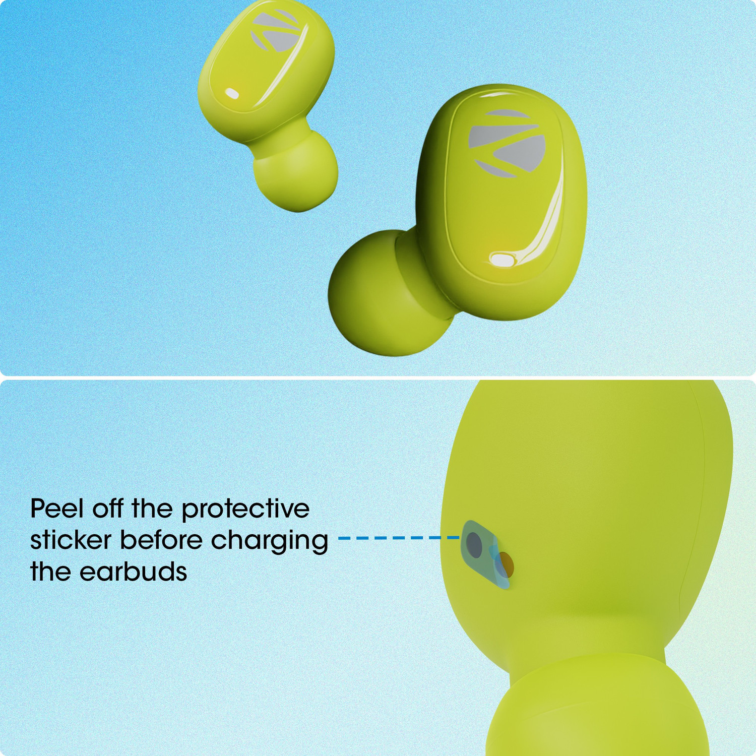 Image of ZEBRONICS ZEB-SOUND BOMB N1 TWS earbuds, ENC, Voice assistant, Splash Proof Bluetooth
