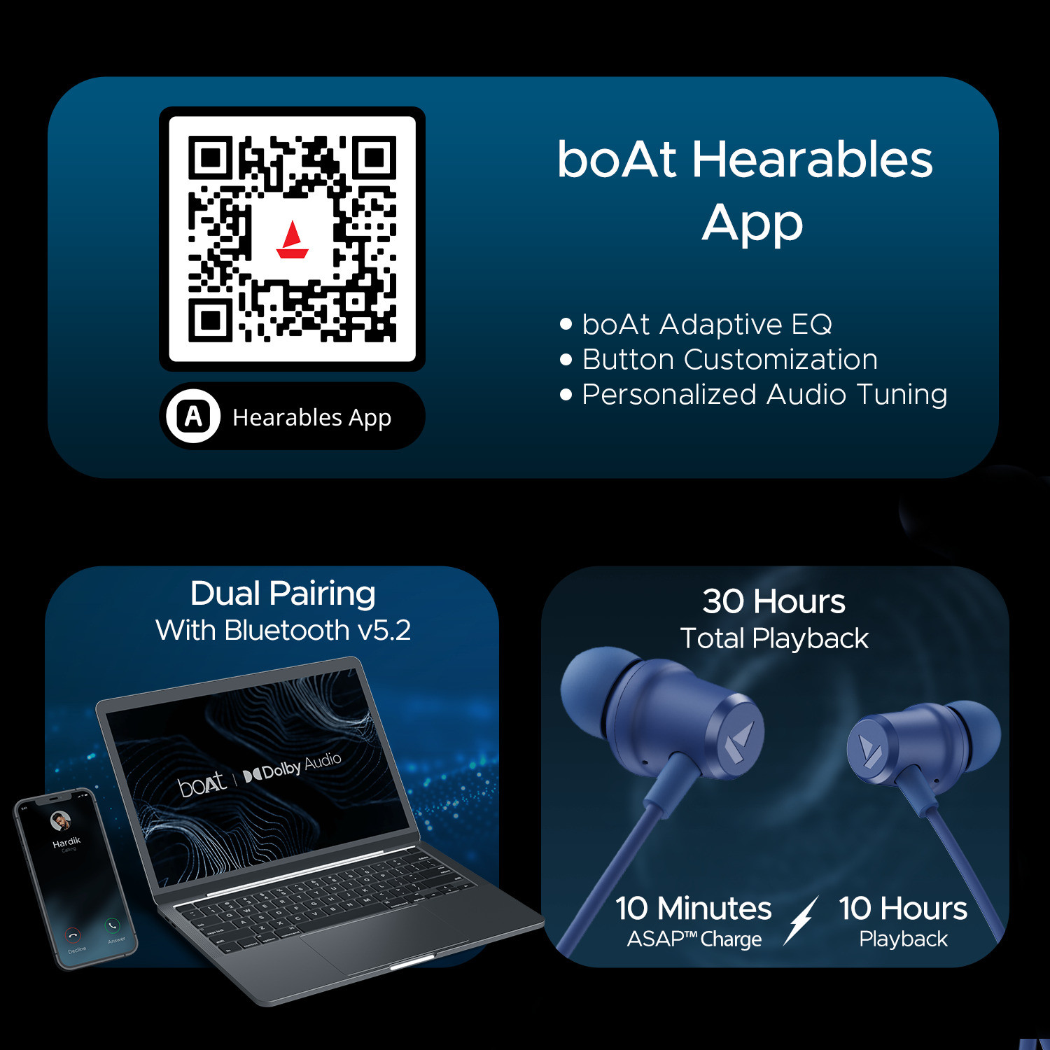 Image of boAt Nirvana 525 ANC Bluetooth Headset (Celestial Blue, In the Ear)