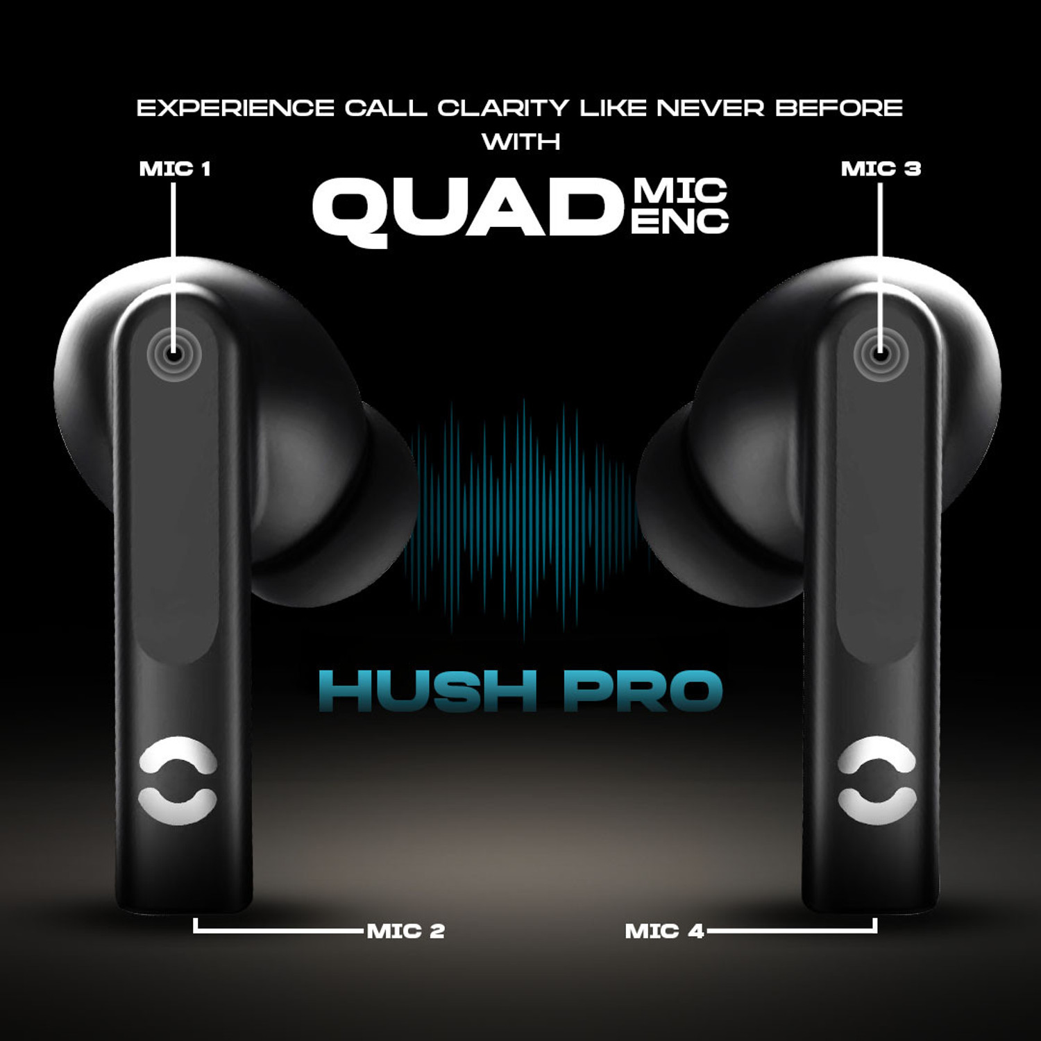 Image of HOPPUP AirDoze Q50 Earbuds with Quad Mic ENC, 50H Playtime, v5.3 & Rage Mode Bluetooth