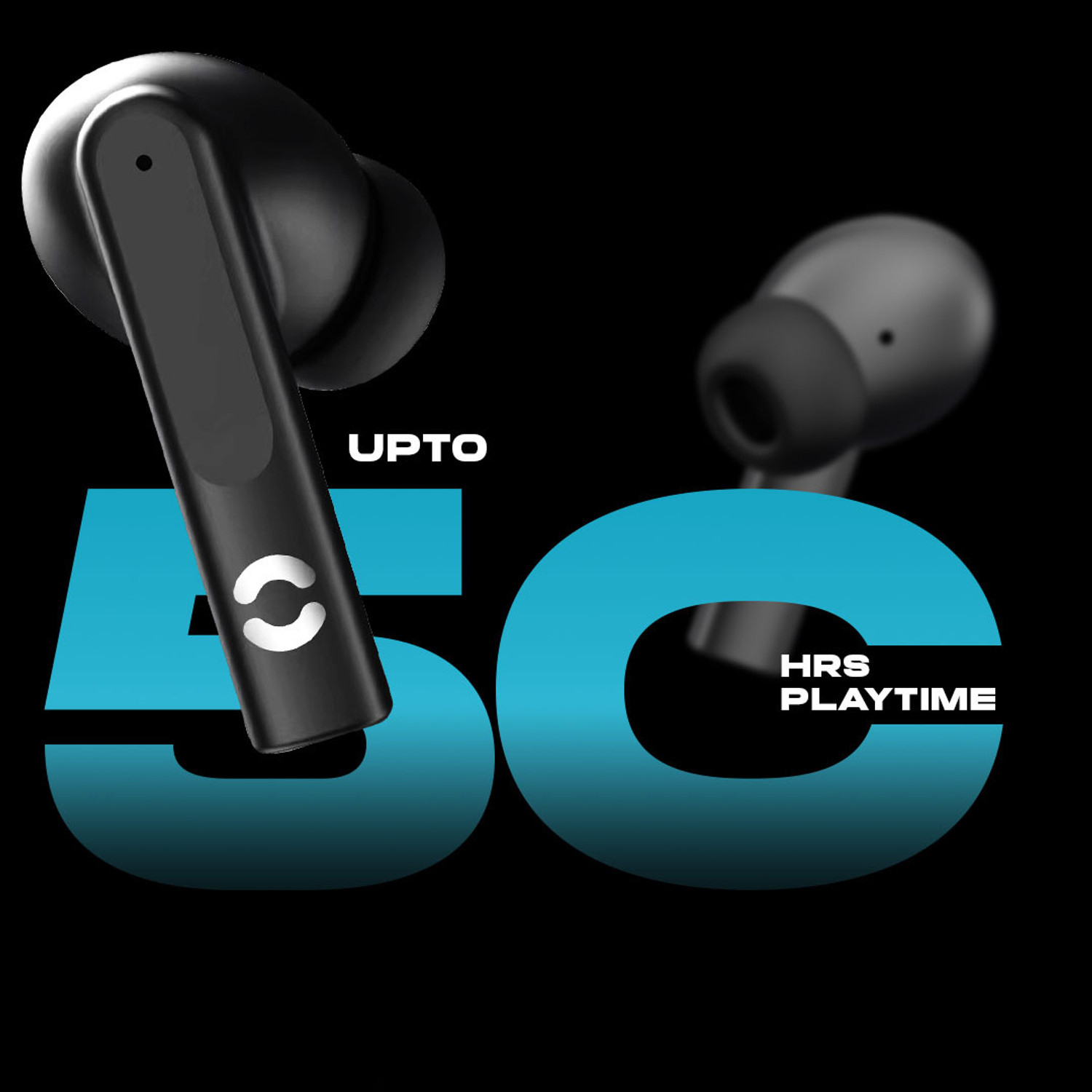 Image of HOPPUP AirDoze Q50 Earbuds with Quad Mic ENC, 50H Playtime, v5.3 & Rage Mode Bluetooth