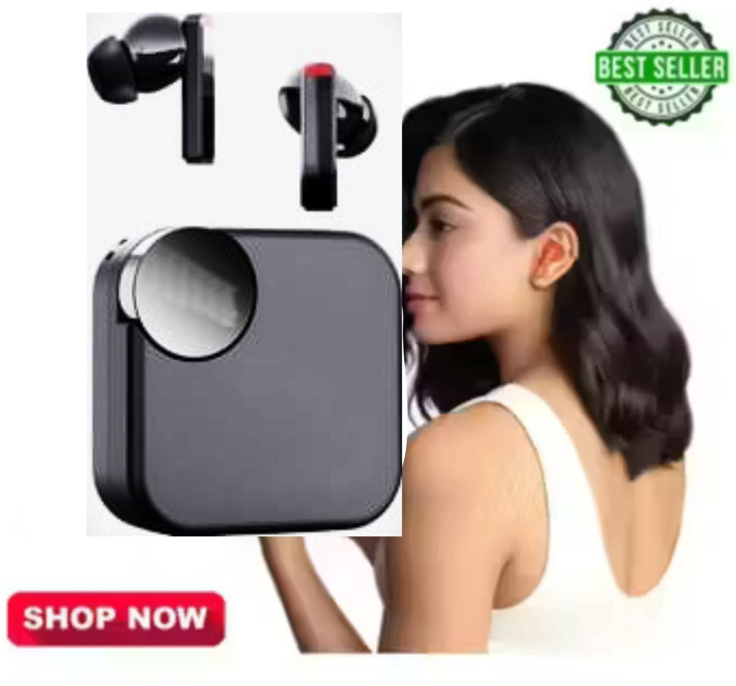 Image of GHEREL Original Deep Bass Comfort Wireless Earbuds, Compatible For Realme Buds air 6 Bluetooth Headset (Earphone Noise Cancellation Playback, (Black), True Wireless)
