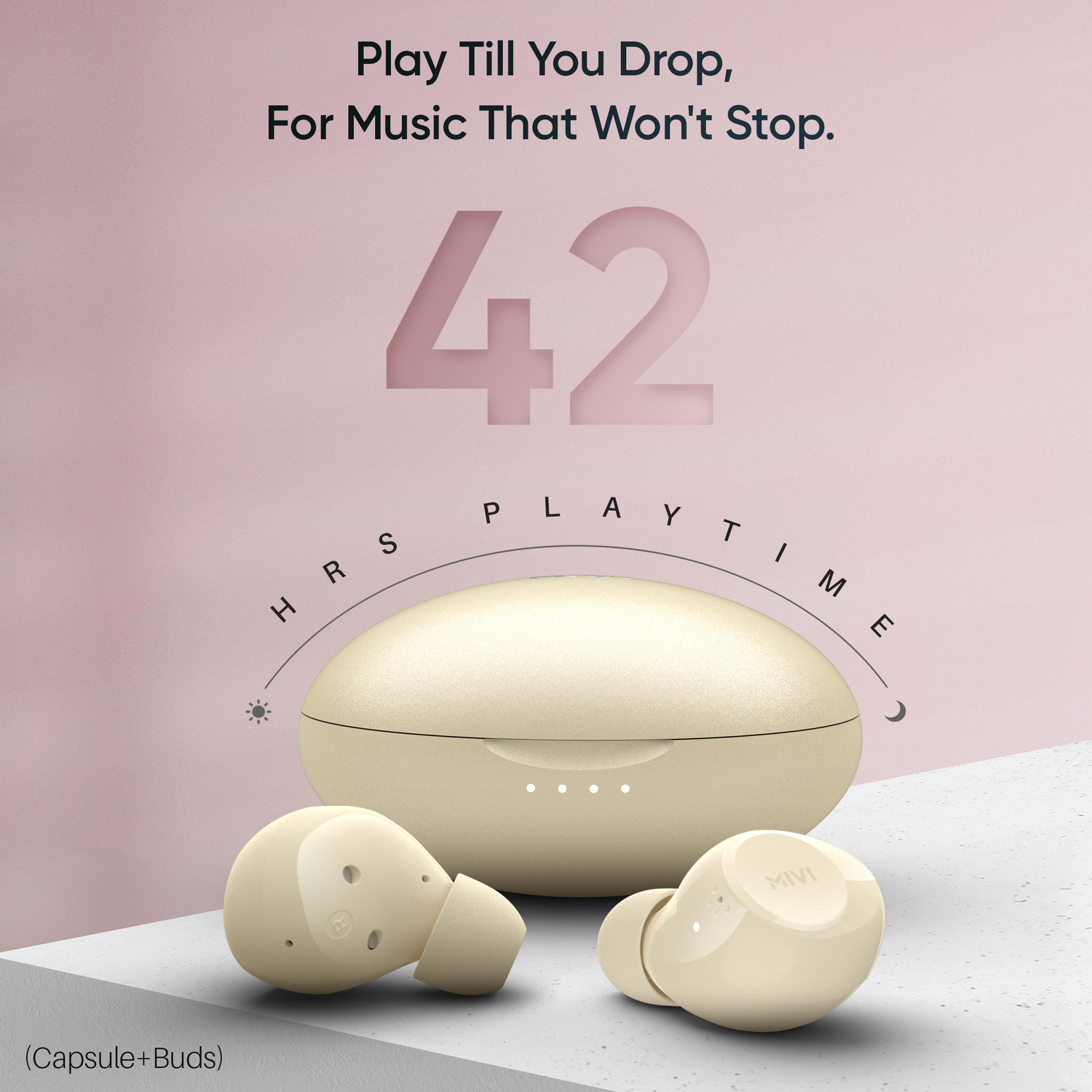 Image of Mivi DuoPods K1 compact earbuds,AI-ENC,TWS with 42H Playtime,Deep Bass,Made in India Bluetooth