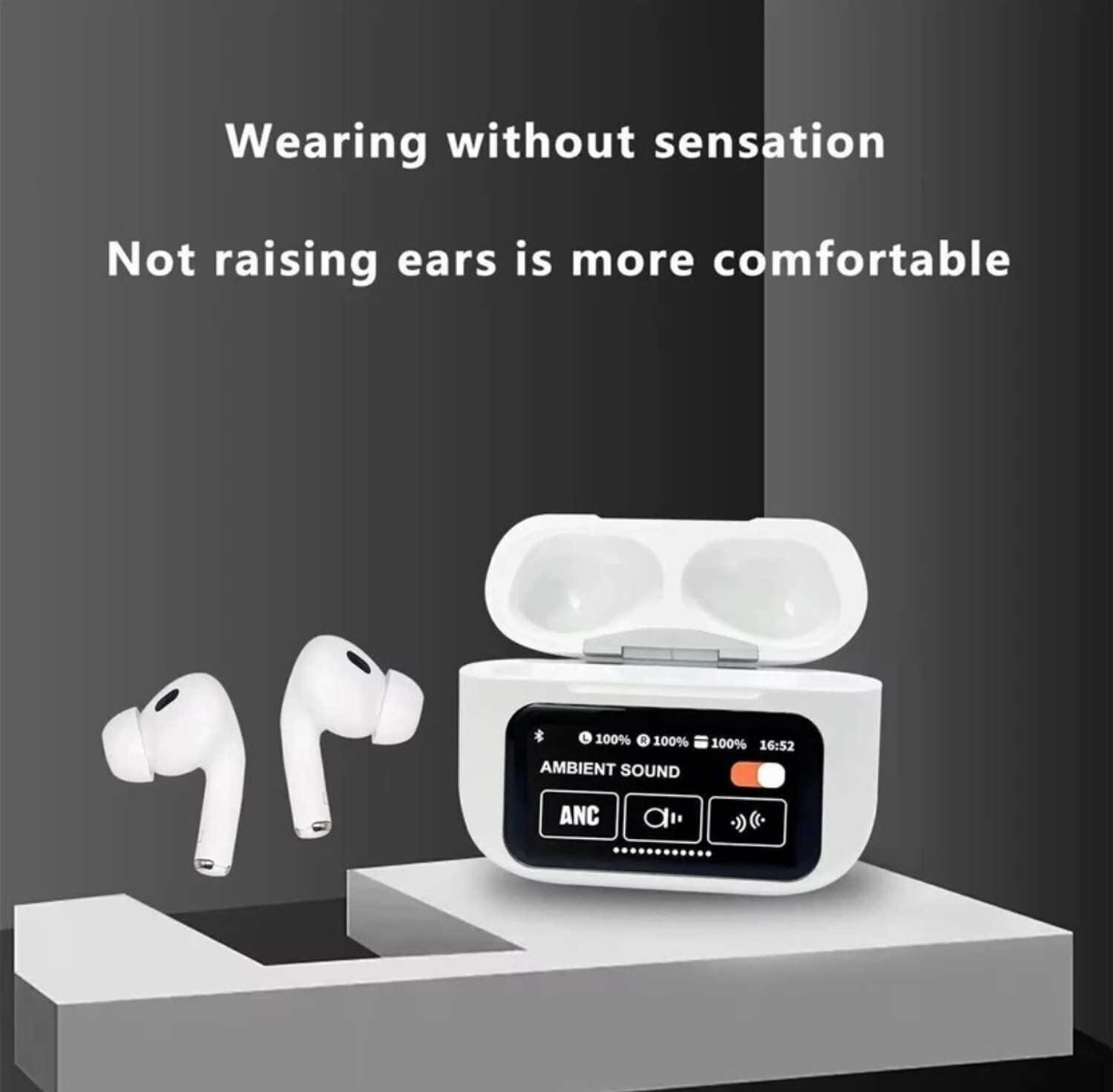 Image of deagon display earbuds Bluetooth Headset (White, True Wireless)