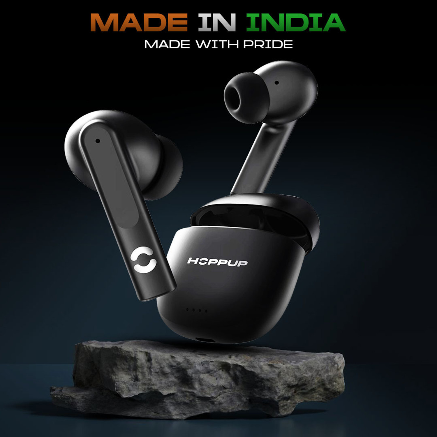 Image of HOPPUP AirDoze Q50 Earbuds with Quad Mic ENC, 50H Playtime, v5.3 & Rage Mode Bluetooth