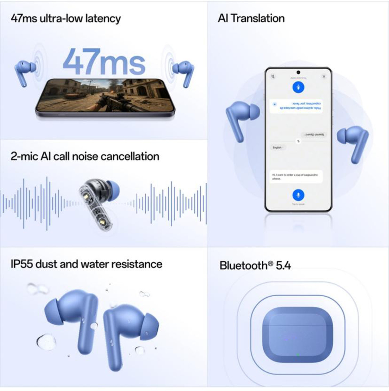 Image of KPSS 1PLUS+ Nord Buds 3r TWS Earbud Bluetooth Headset (ASH BLACK, True Wireless)