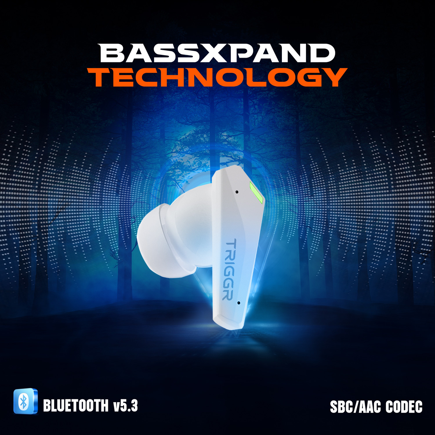 Image of TRIGGR Kraken X1 with Battery Display, 40ms Latency, Quad Mic ENC, 40 Hr Battery, v5.3 Bluetooth