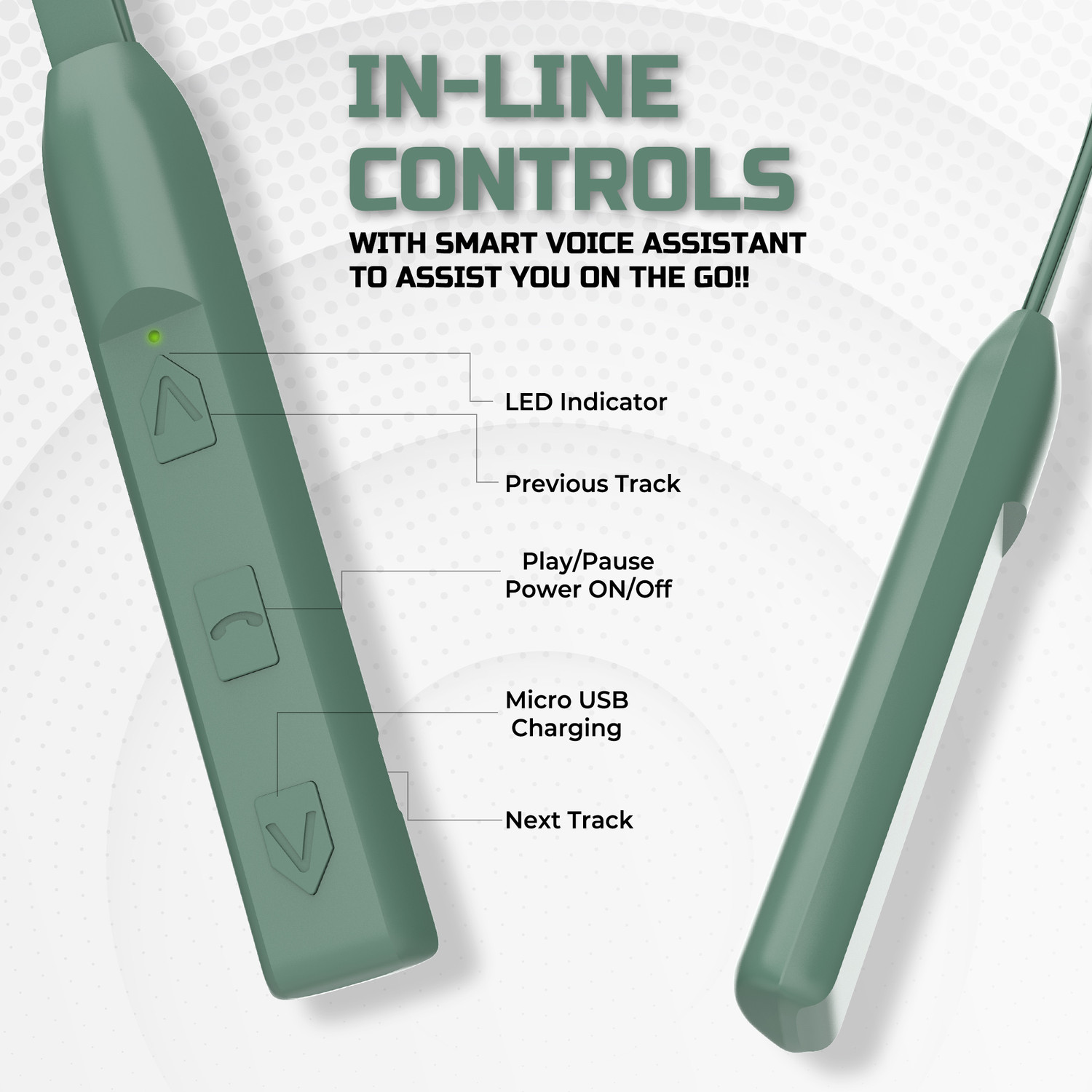 Image of Aroma NB119B Badshah 60 Hours Playing Time Fast Charging Bluetooth Neckband Earphone Bluetooth