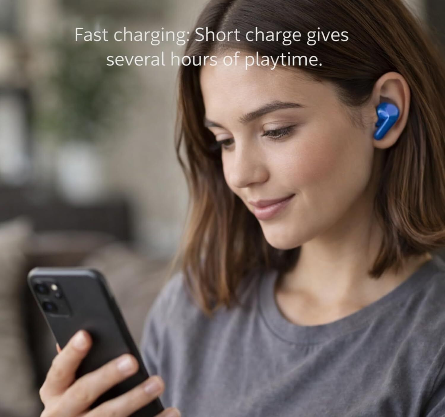 Image of Thirty First Original Buds 3r TWS Earbuds12.4mm Titanium-Coated Drivers, 54 Hours Playback Bluetooth Headset (Blue, In the Ear)