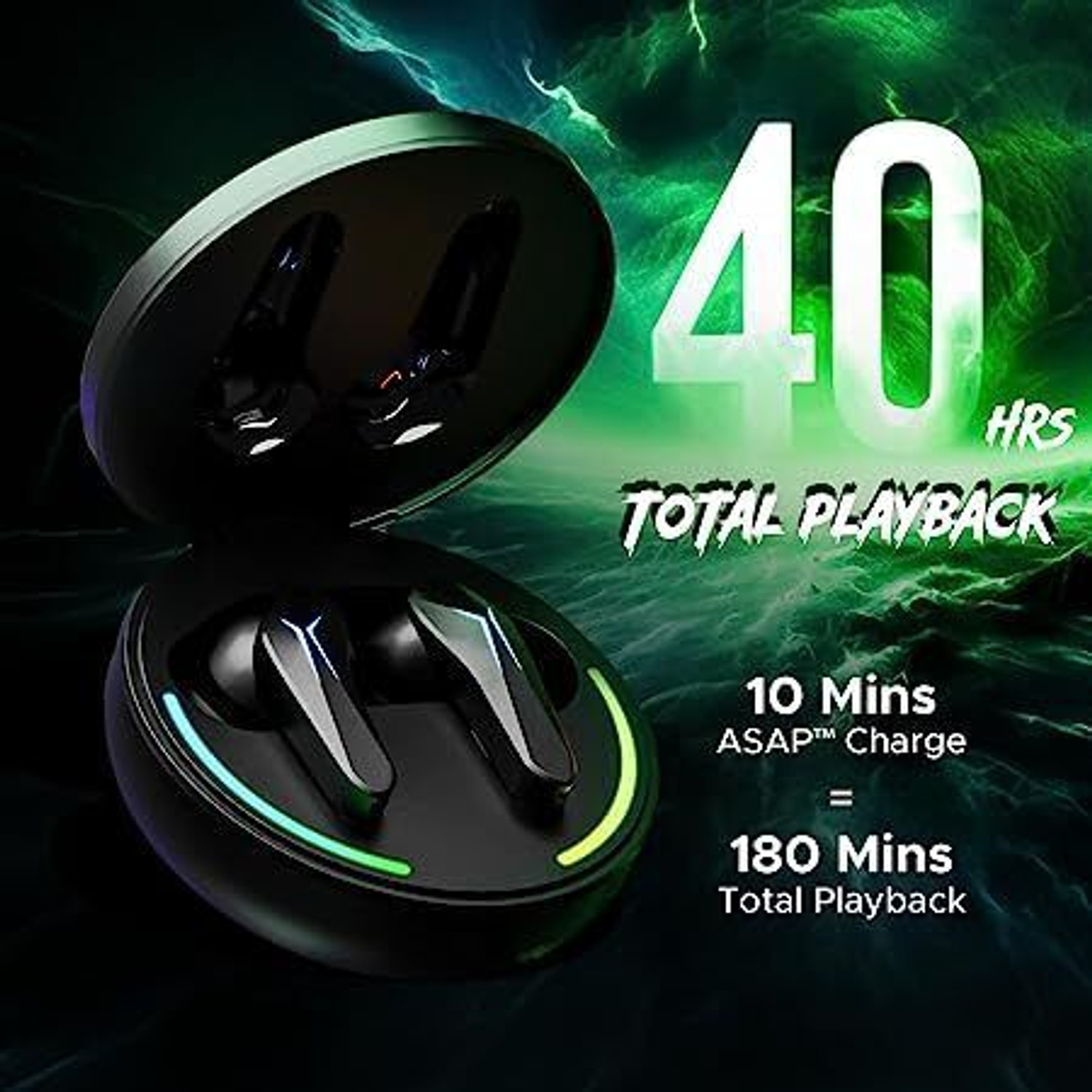 Image of boAt IMMORTAL 141 Bluetooth Gaming Headset (Black, True Wireless)