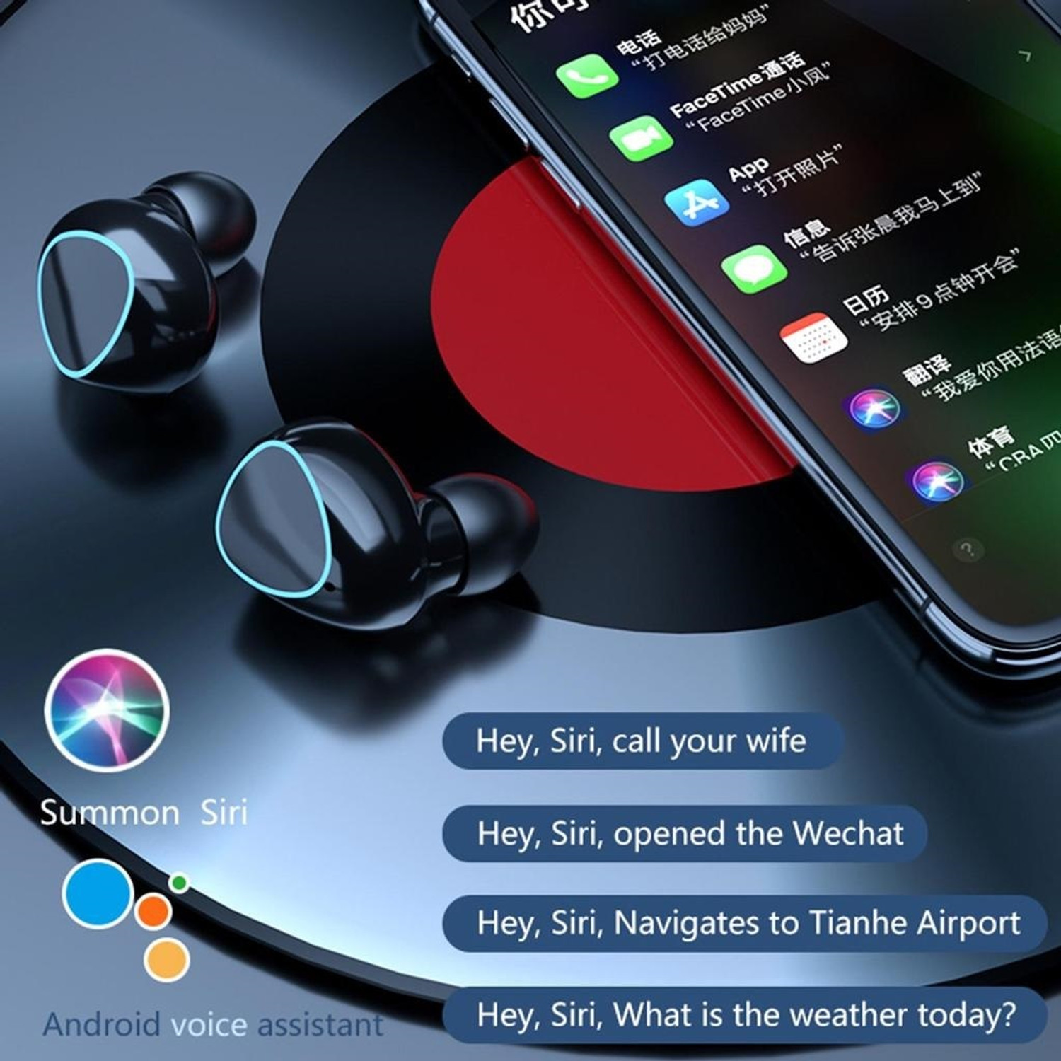 Image of TRYCOM M10 Earbuds /ipod /buds 5.1 Earbuds with 280H Playtime, Headphones with Power Bank Bluetooth