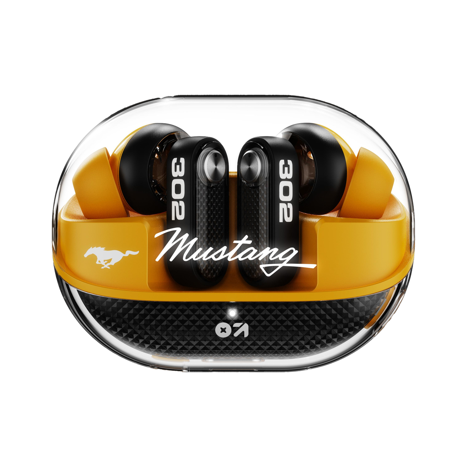 Mustang Sprint, App Support, Dual Pairing, 60Hrs, 32dB ANC & Quad Mic ENC, 6.0v Bluetooth Headset (Turbo Yellow, True Wireless)