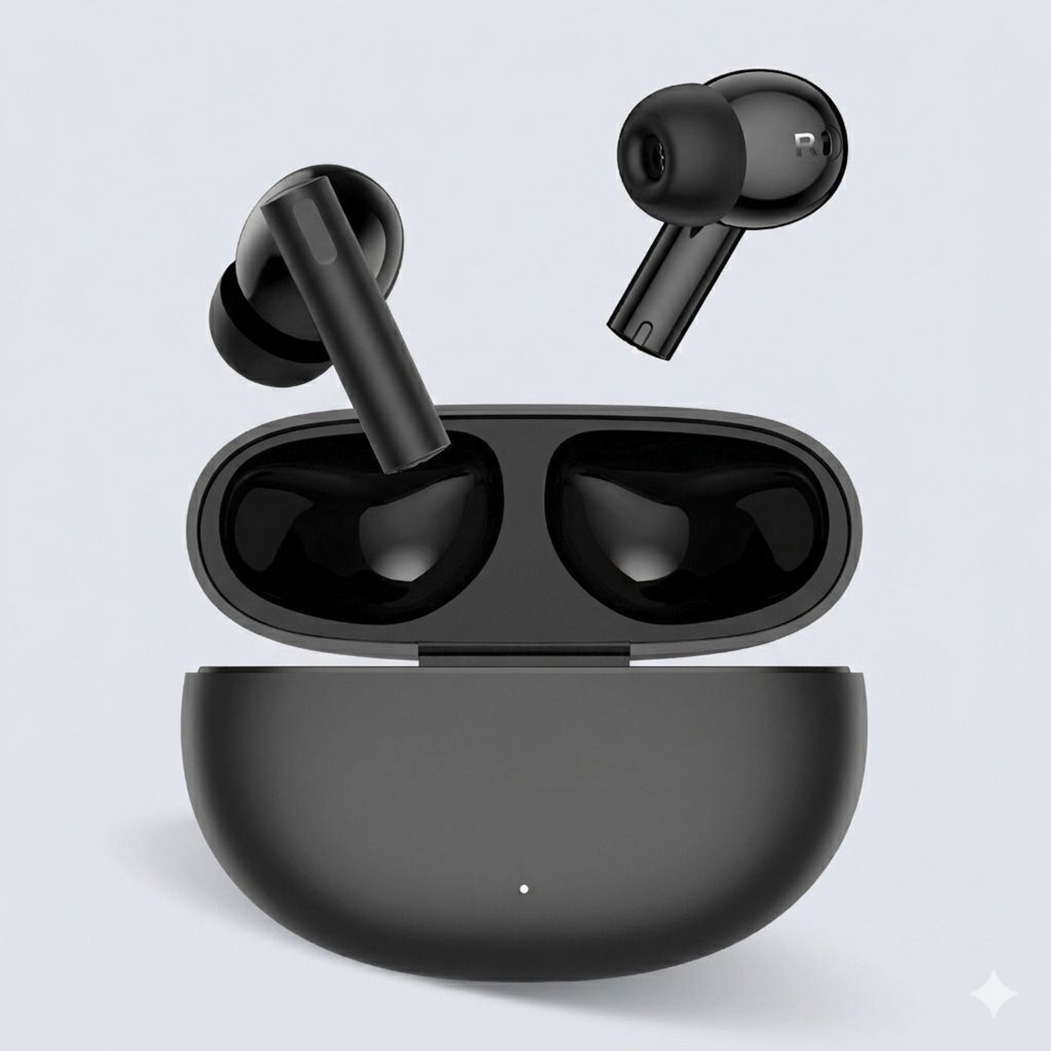 Image of GHEREL Original Deep Bass Comfort Wireless Earbuds, Compatible For Realme Buds air 6 Bluetooth Headset (Earphone Noise Cancellation Playback, (Black), True Wireless)