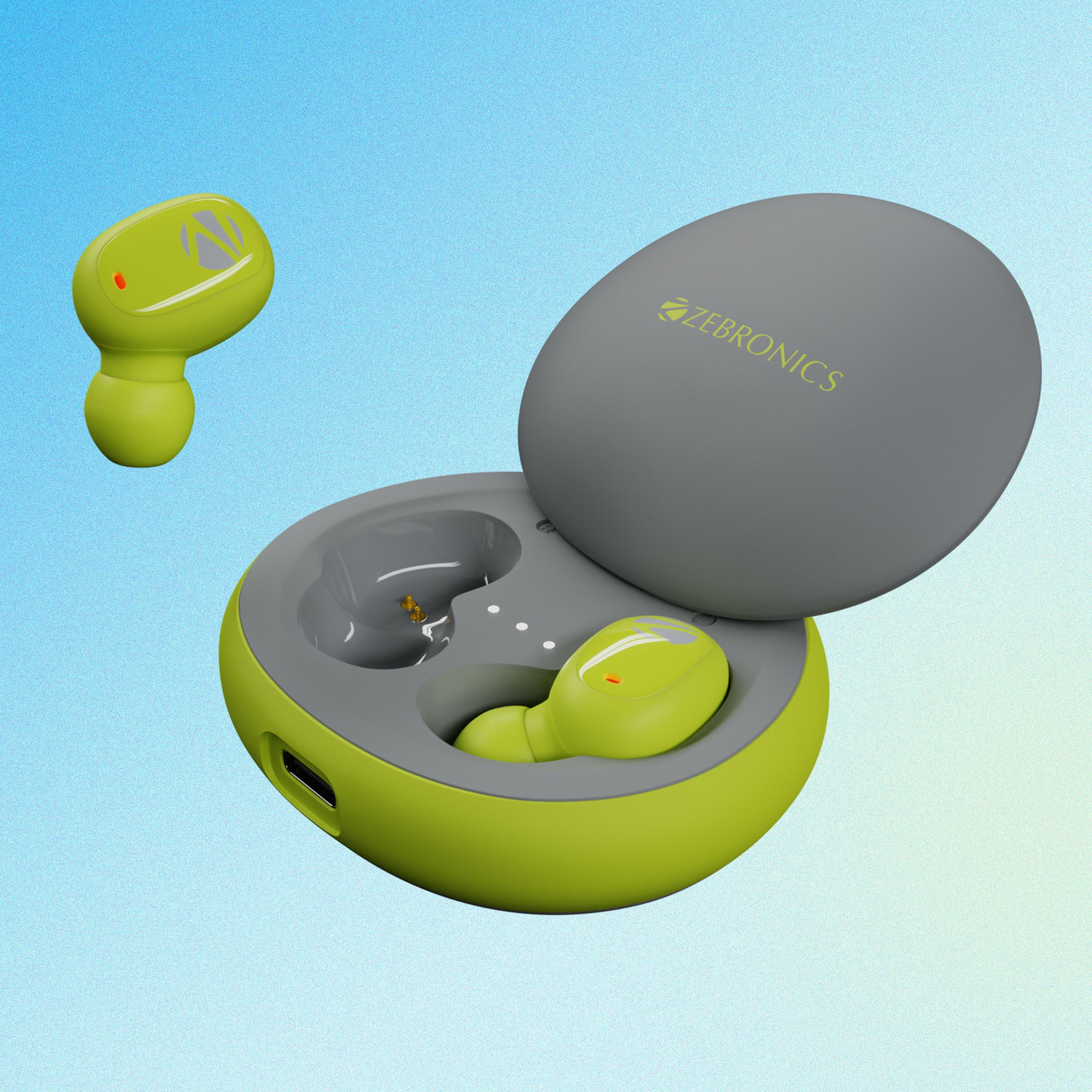 Image of ZEBRONICS ZEB-SOUND BOMB N1 TWS earbuds, ENC, Voice assistant, Splash Proof Bluetooth