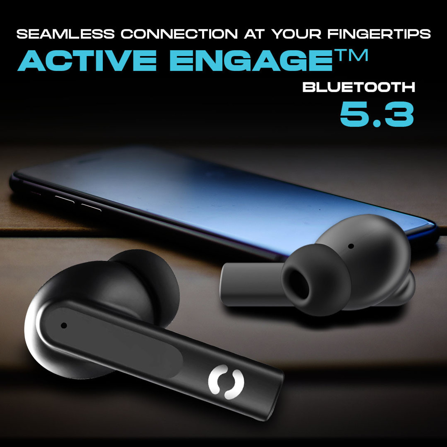 Image of HOPPUP AirDoze Q50 Earbuds with Quad Mic ENC, 50H Playtime, v5.3 & Rage Mode Bluetooth