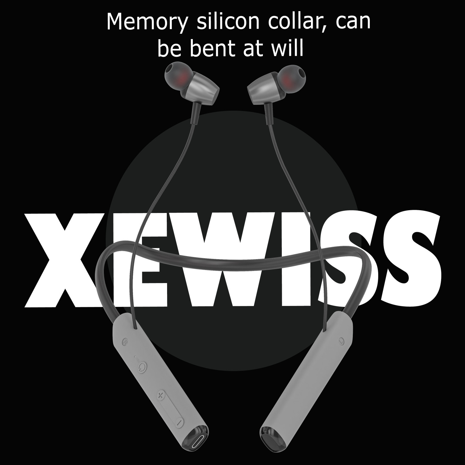 Image of XEWISS wireless headset Satisfy long hours of work wireless earbuds sport Bluetooth Headset (GREY,Super Bass,Immersive LED Lights, In the Ear)