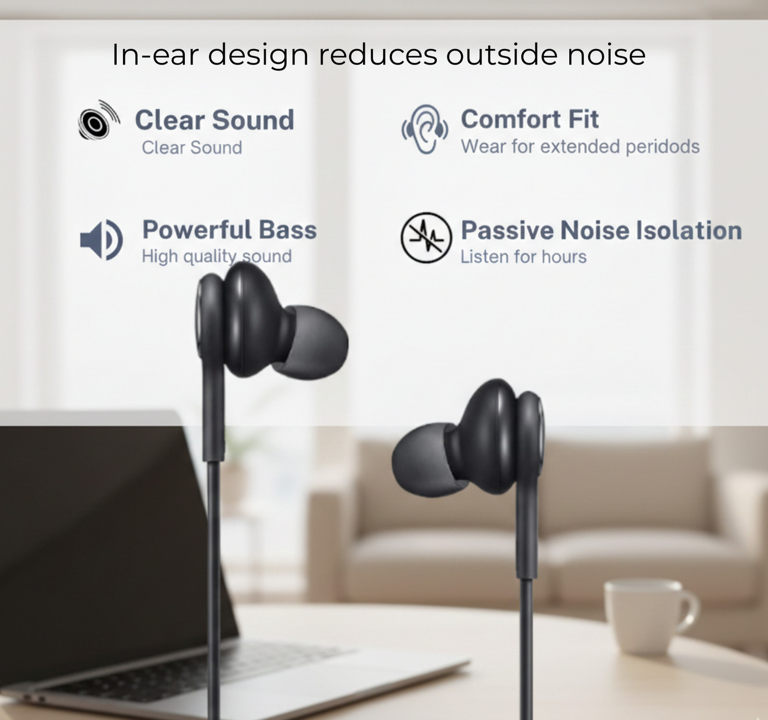 Image of Lynacz Wired Earphone Type-C Samsang Wired Headset (Black, In the Ear)