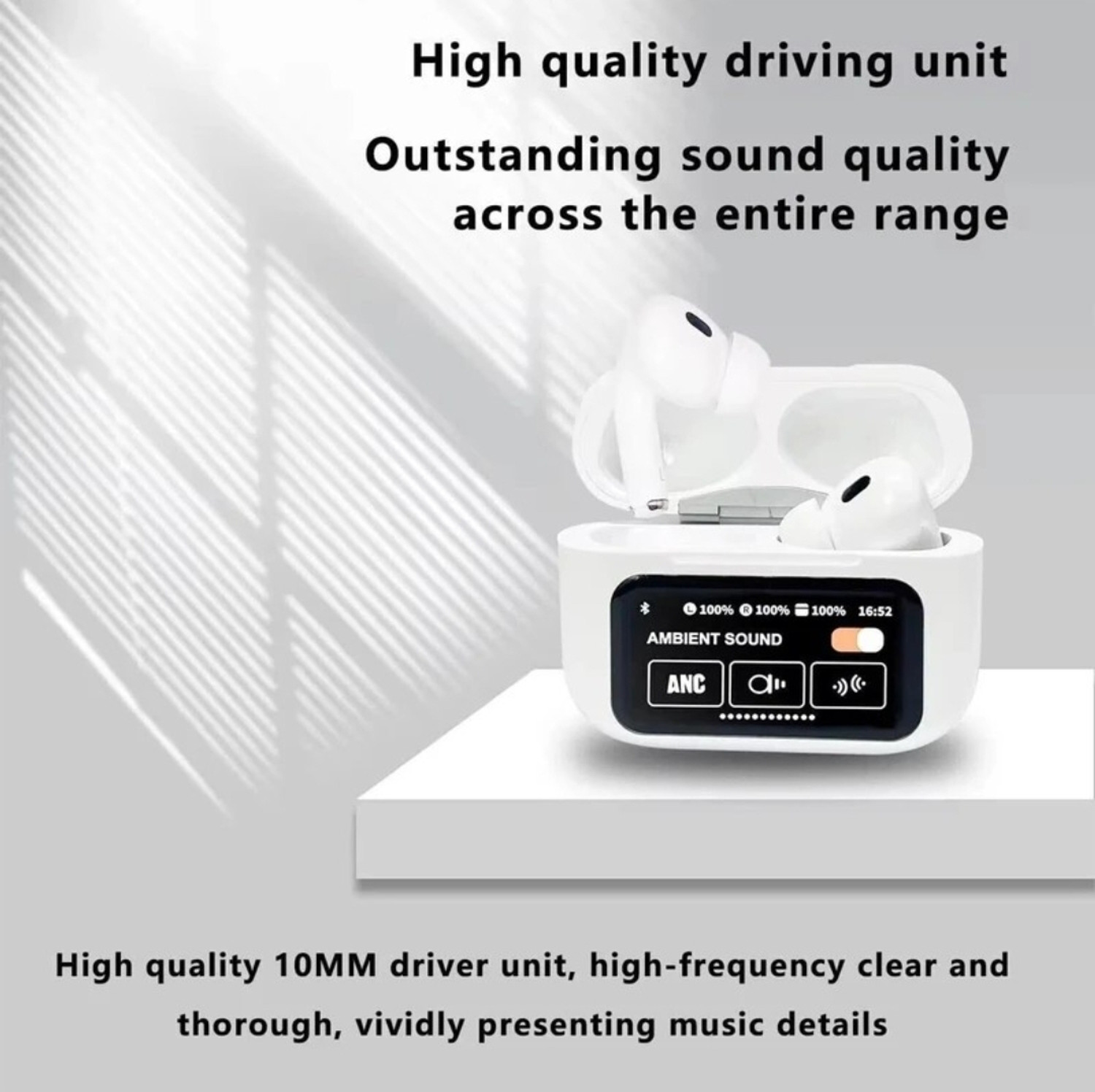 Image of deagon display earbuds Bluetooth Headset (White, True Wireless)