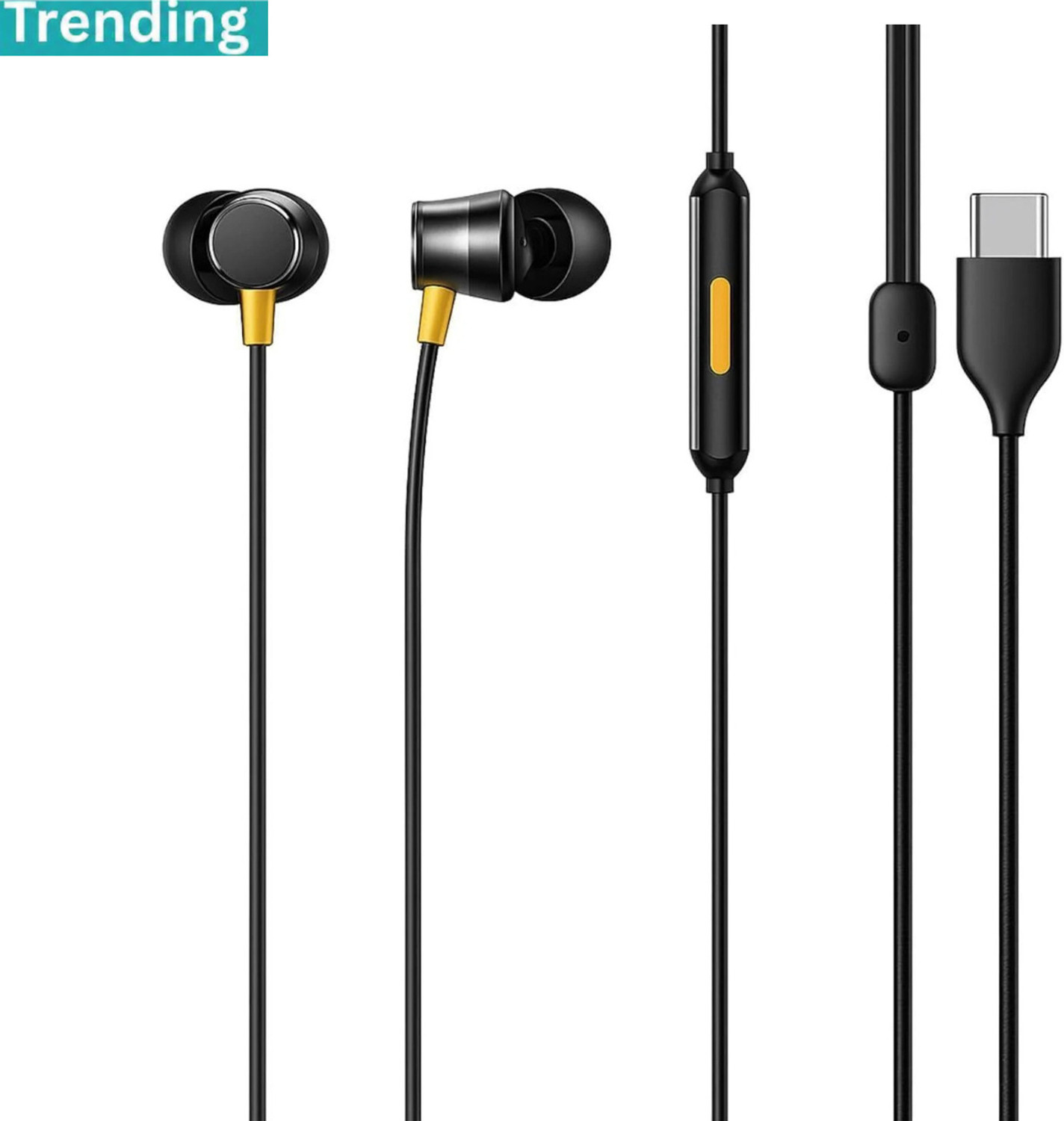 Image of Lynacz Wired Earphone Type-C Samsang Wired Headset (Black, In the Ear)