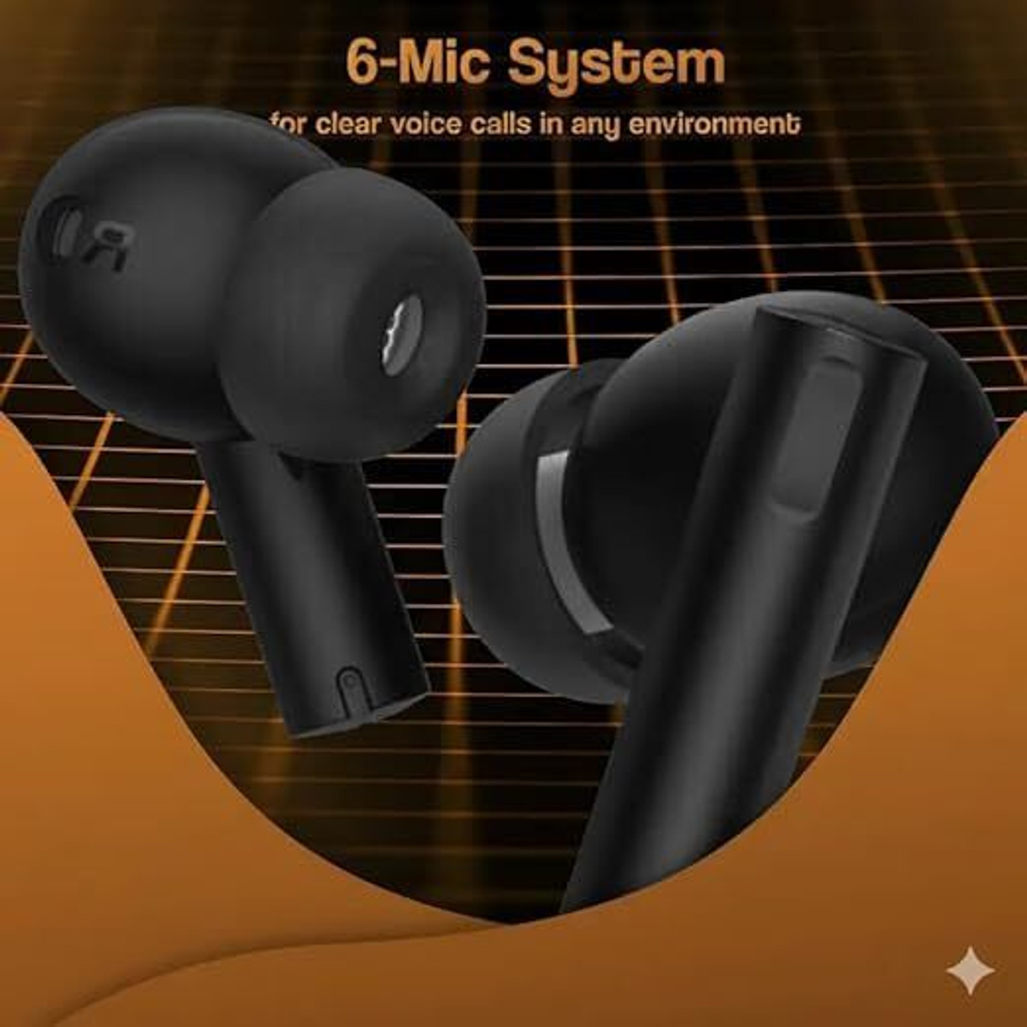 Image of GHEREL Original Deep Bass Comfort Wireless Earbuds, Compatible For Realme Buds air 6 Bluetooth Headset (Earphone Noise Cancellation Playback, (Black), True Wireless)