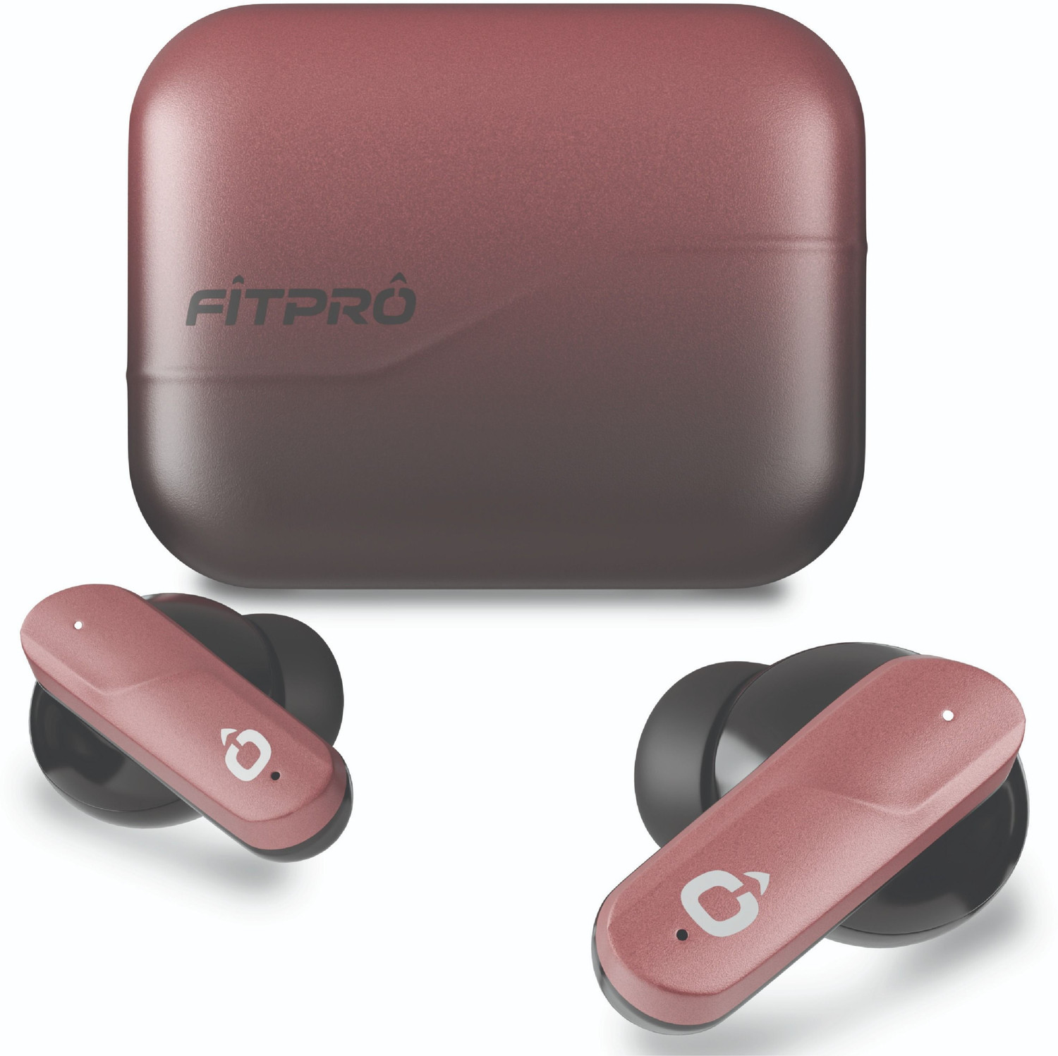 Image of Fitpro X ATOM Premium TWS Earbuds - HD Audio & Portable Charging Case Bluetooth Headset (Red, True Wireless)