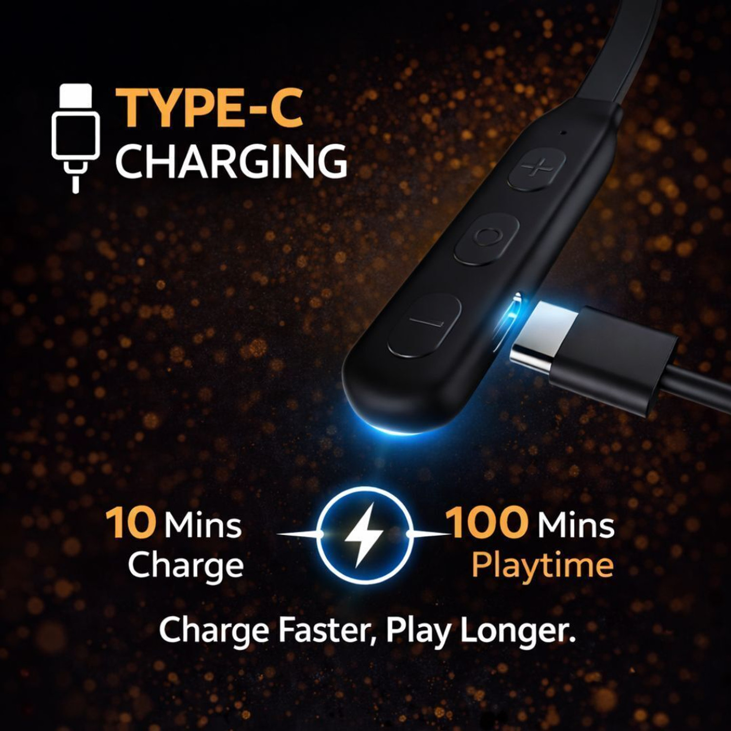 Image of uddo DGBG War-X 50 hrs Playtime | 45 Ms Latency | Type C Charging Bluetooth Neckband Bluetooth Headset (Mutli, In the Ear)