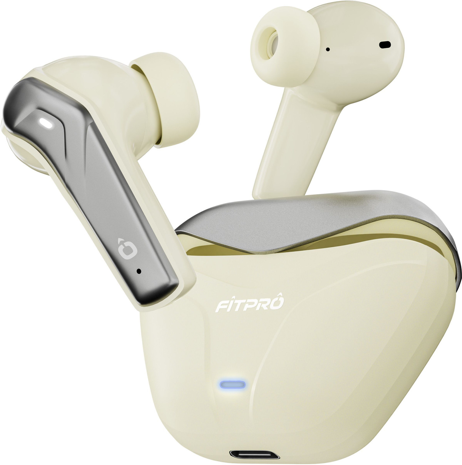 Image of Fitpro X ATOM Premium TWS Earbuds - HD Audio & Portable Charging Case Bluetooth Headset (Red, True Wireless)