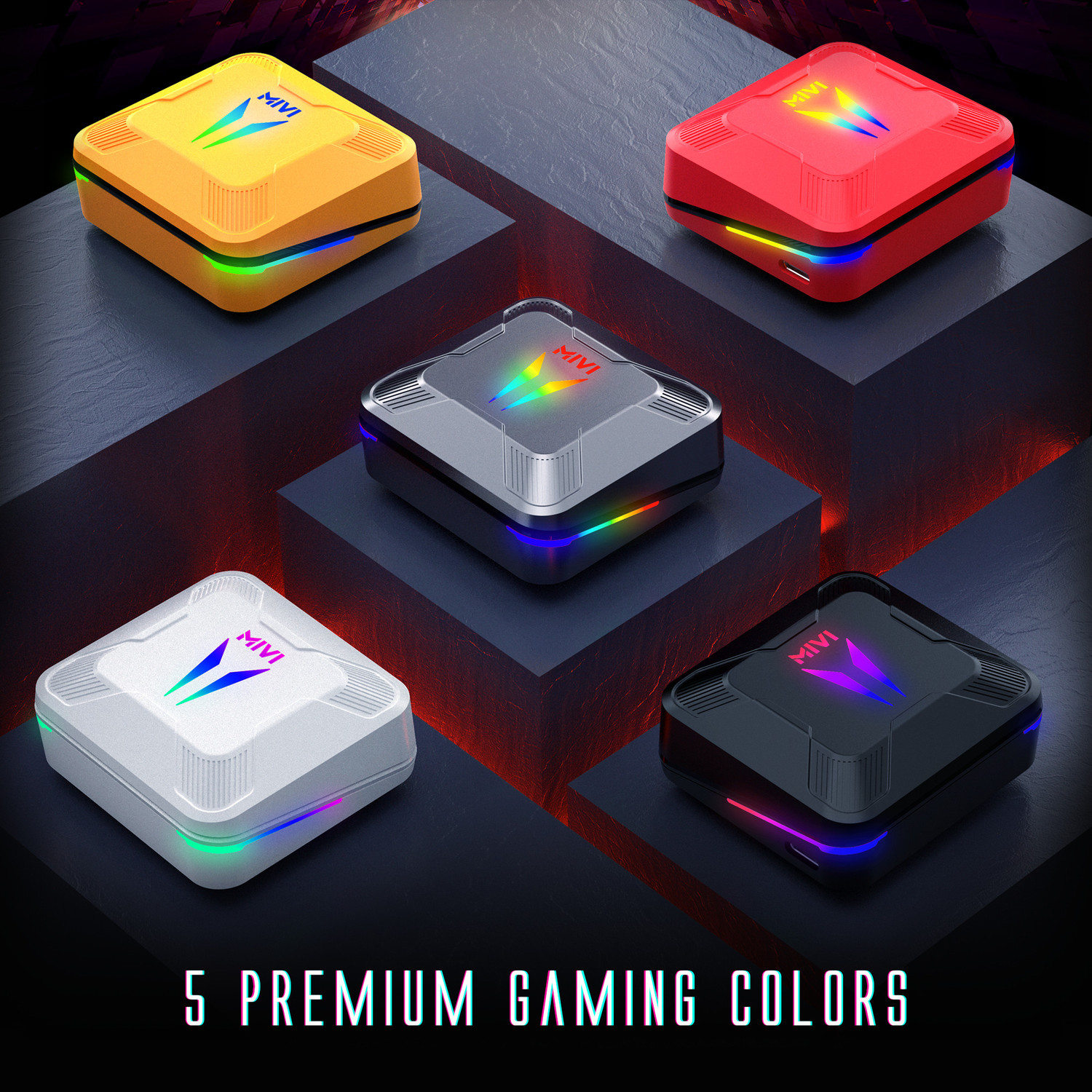 Image of Mivi Commando X9 Earbuds, Dual RGB Lights, 35ms Low Latency Gaming, ENC, 72H Playtime Bluetooth