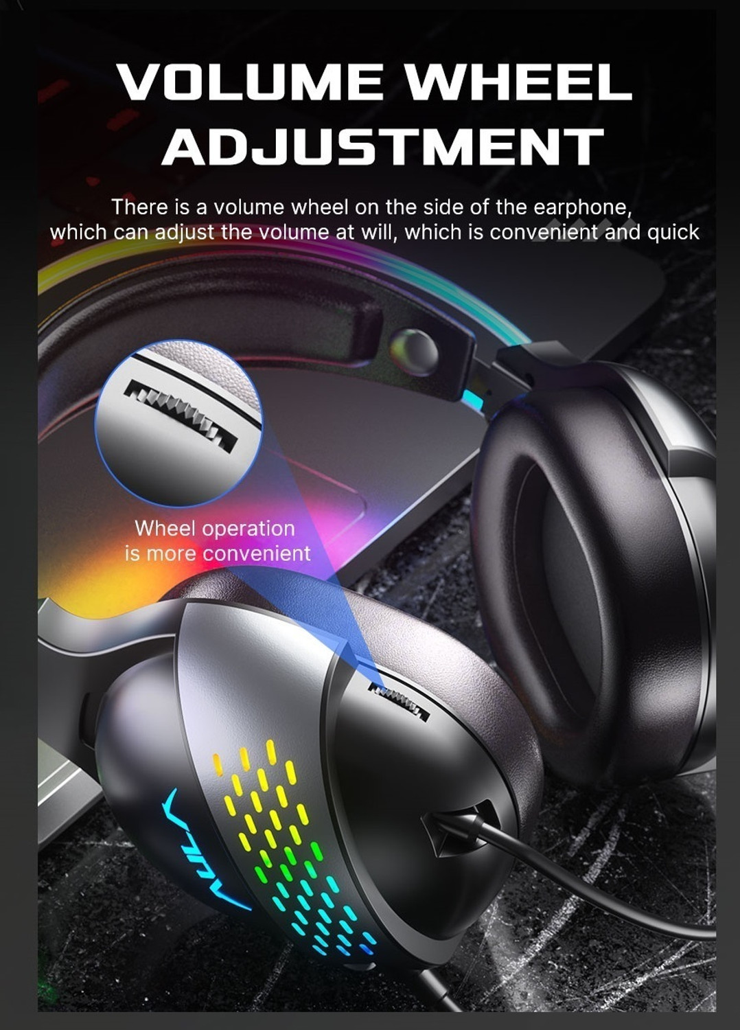 Image of Aula S503 Professional Wired Gaming Headset with RGB Head Beam, Wired Gaming Headset (Black, On the Ear)