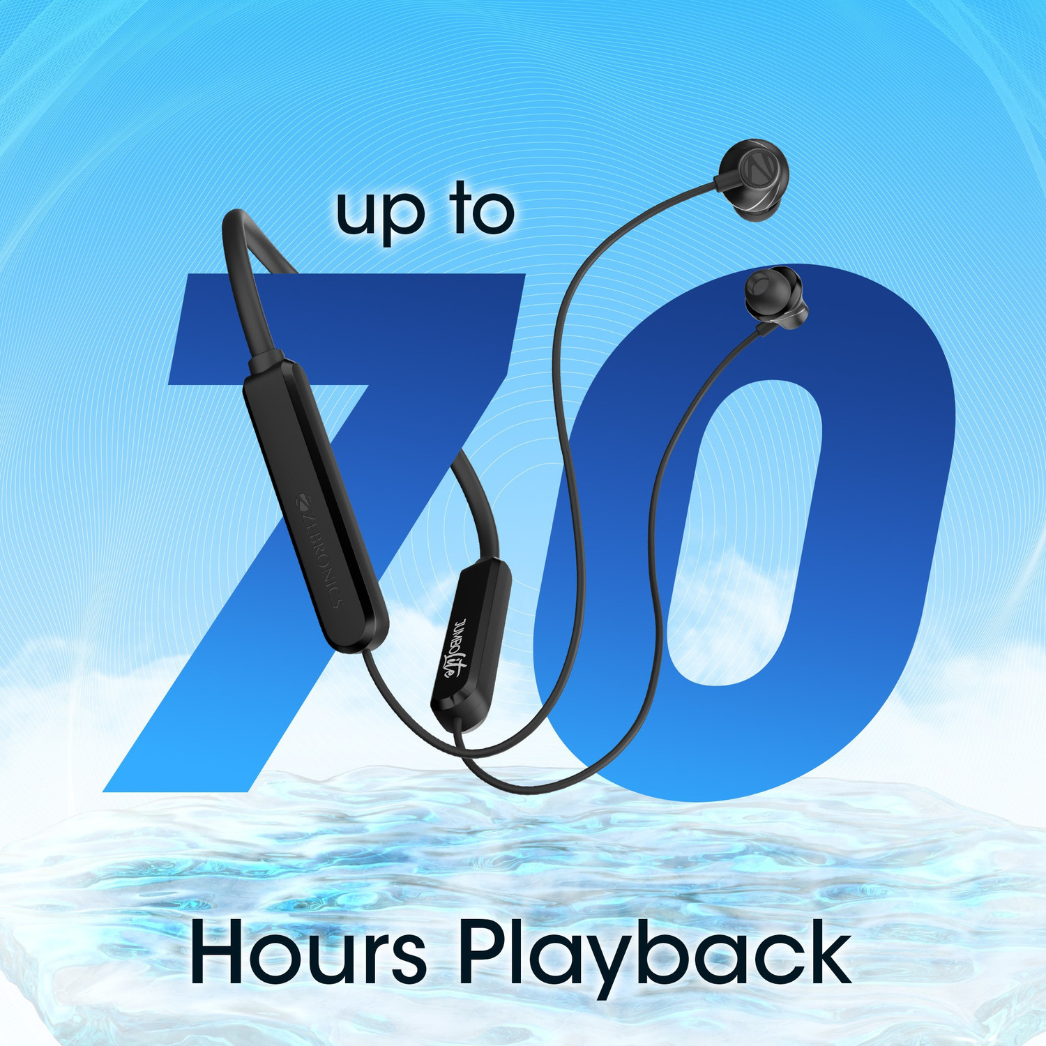 Image of ZEBRONICS Jumbo Lite, with 70Hrs Backup, Fast Charging, ENC Mic, Gaming Mode, Splash Proof Bluetooth