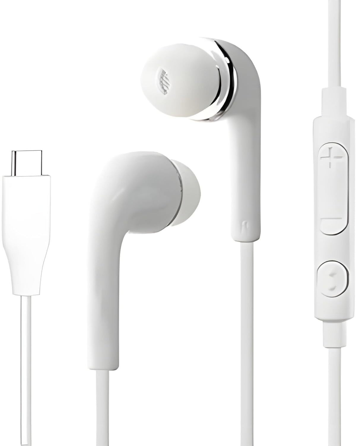 Image of THE BLACK TECH TYPE C WHITE BEST PERFORMANCE TYPE C EARPHONES Wired Headset (White, In the Ear)