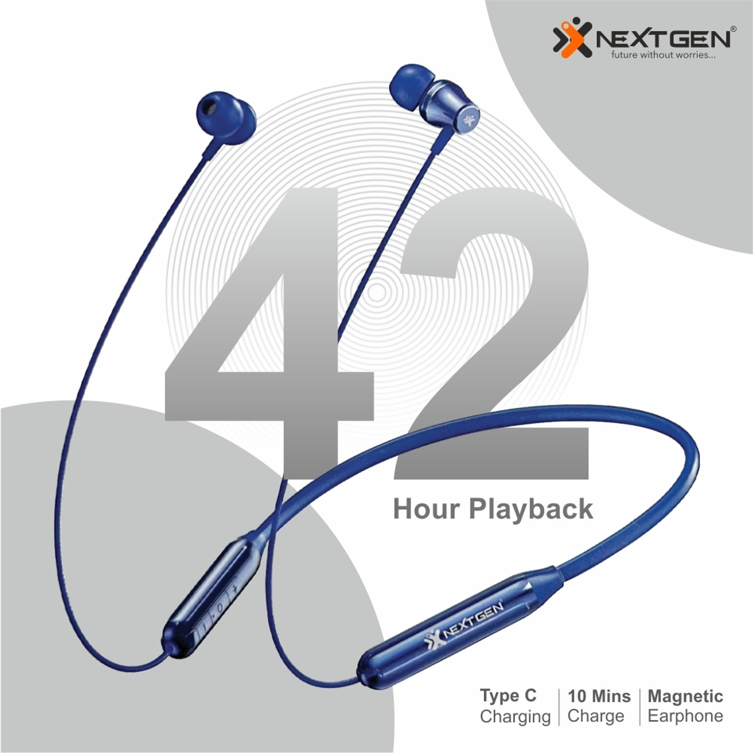 NEXTGEN Bluetooth Wireless Earphones with Mic upto 18Hrs Playback