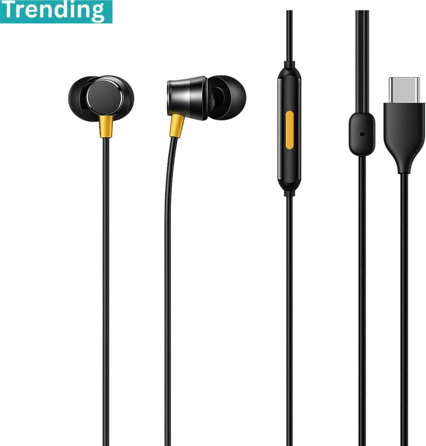 Image of Lynacz Wired Earphone Type-C Samsang Wired Headset (Black, In the Ear)