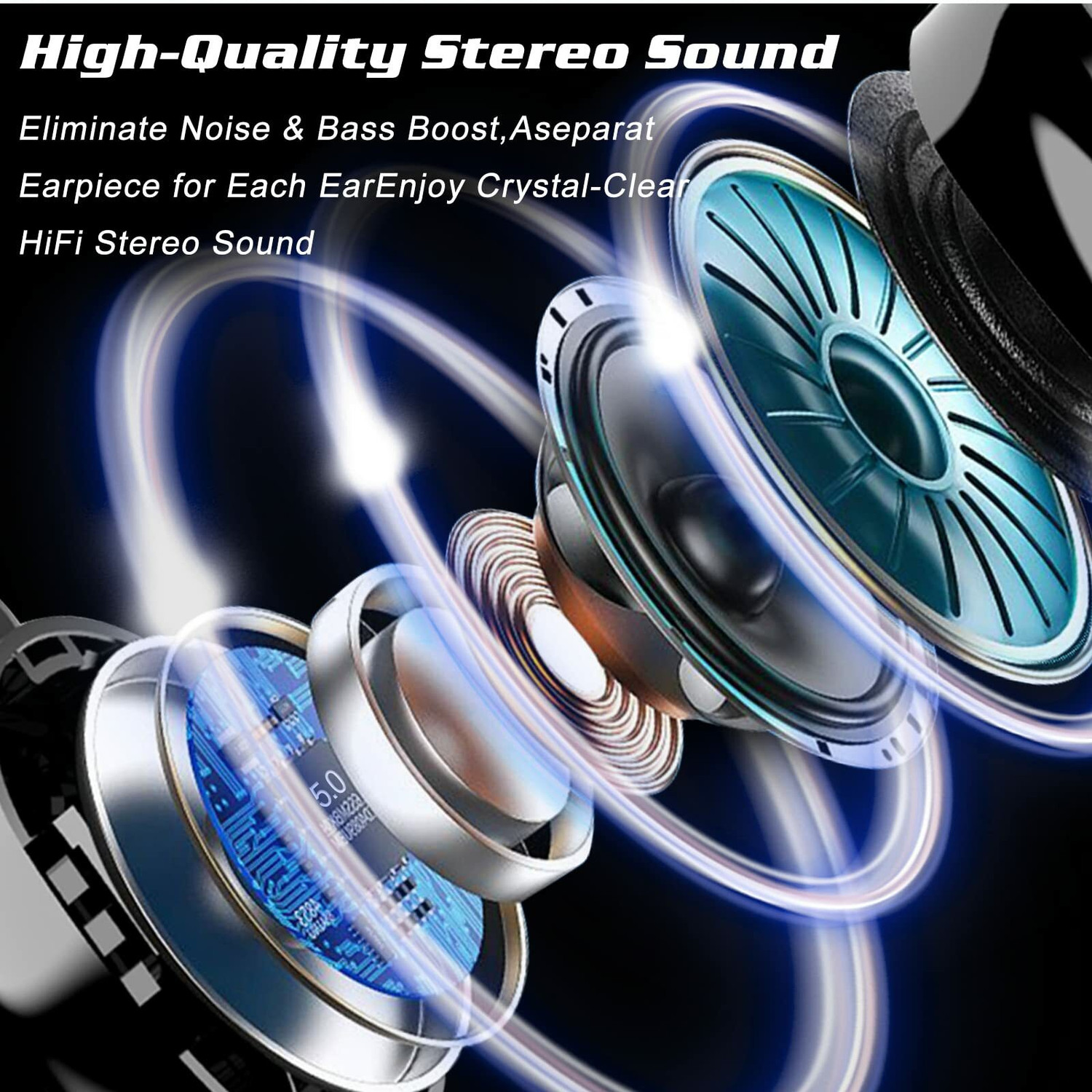 Image of TRYCOM M10 Earbuds /ipod /buds 5.1 Earbuds with 280H Playtime, Headphones with Power Bank Bluetooth