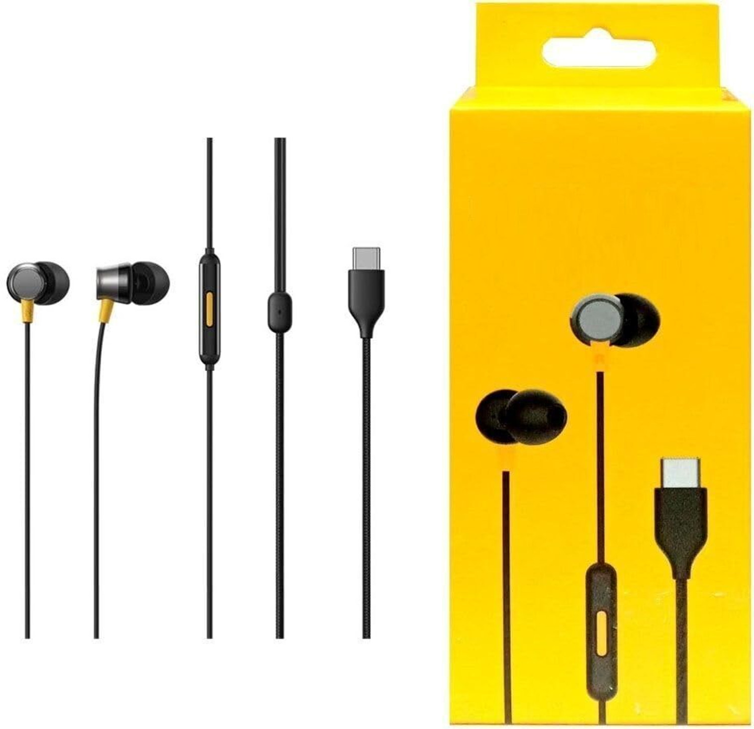 Image of THE BLACK TECH TYPE C WHITE BEST PERFORMANCE TYPE C EARPHONES Wired Headset (White, In the Ear)