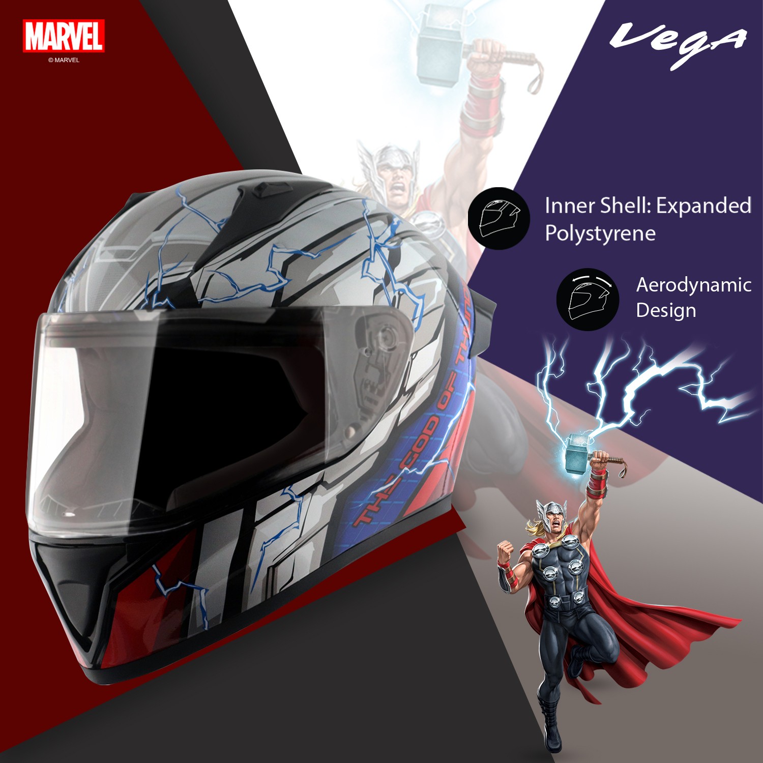 Marvel thor hot sale motorcycle helmet