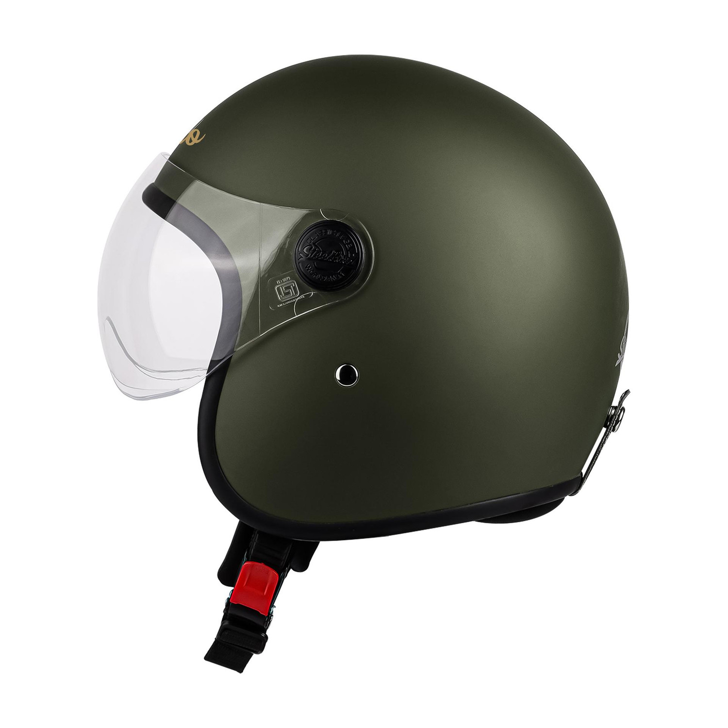 Image of Steelbird SBH-54 Retro ISI Certified Open Face Helmet for Men and Women Motorbike Helmet (Glossy Silver with Clear Visor)