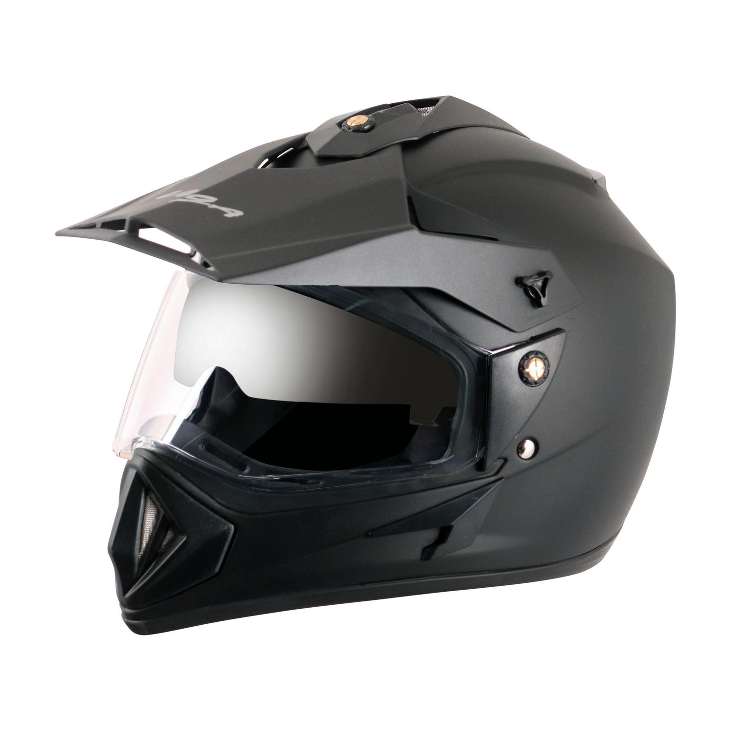 VEGA Off Road D/V Motorbike Helmet  (Dull Black)