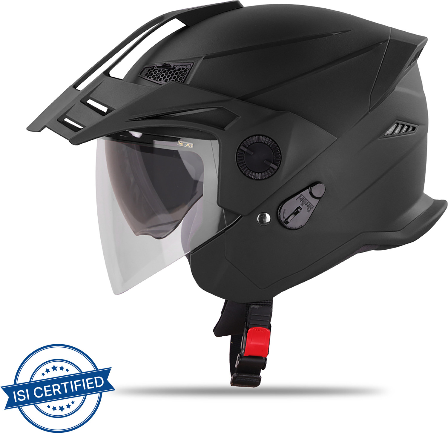 Steelbird SBH-23 GT Plus Open Face ISI Certified Helmet with Inner Sun Shield Motorbike Helmet