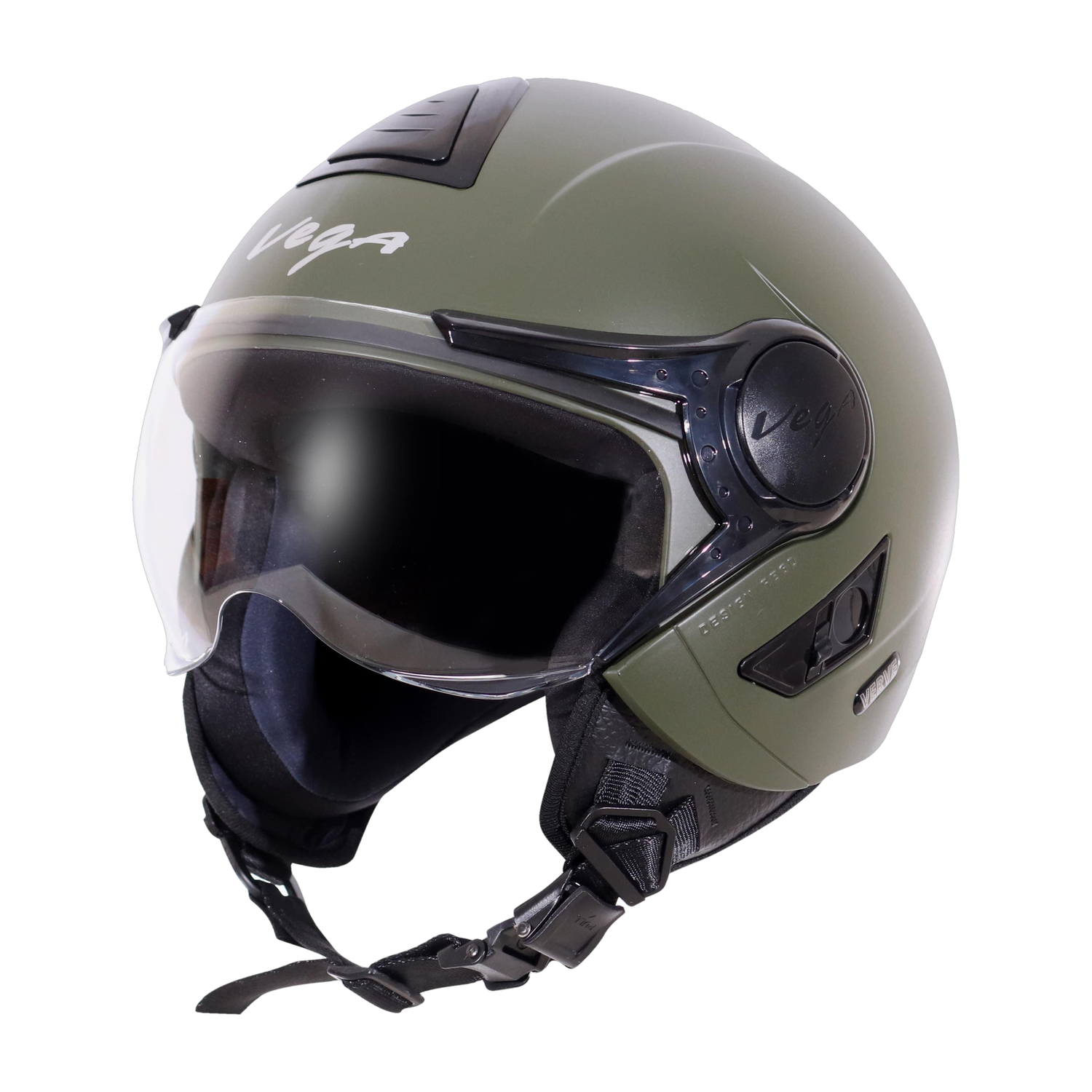 VEGA Verve Motorbike Helmet  (Dull Army Green)