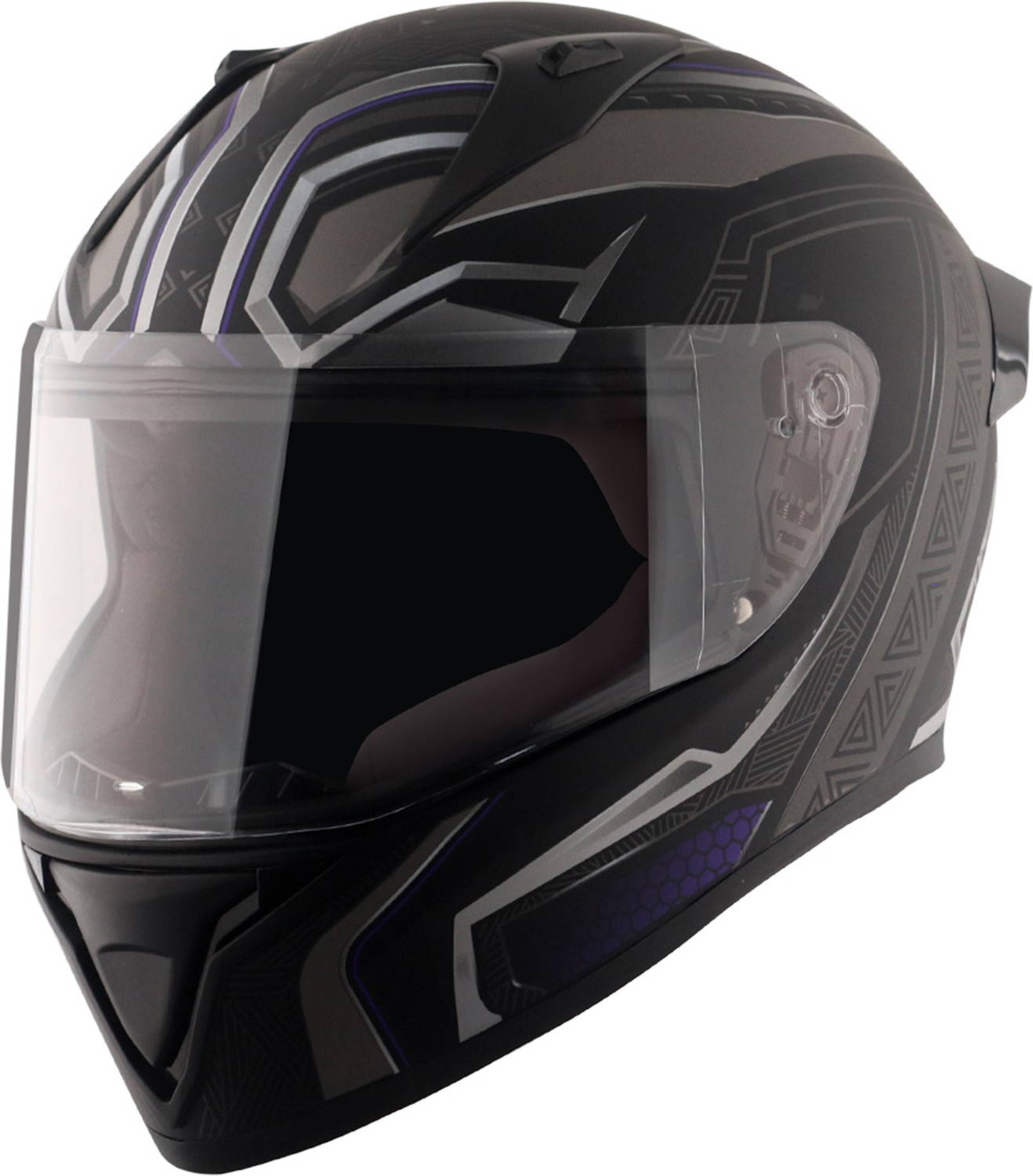 VEGA Bolt Marvel Black Panther Edition Motorbike Helmet Dull