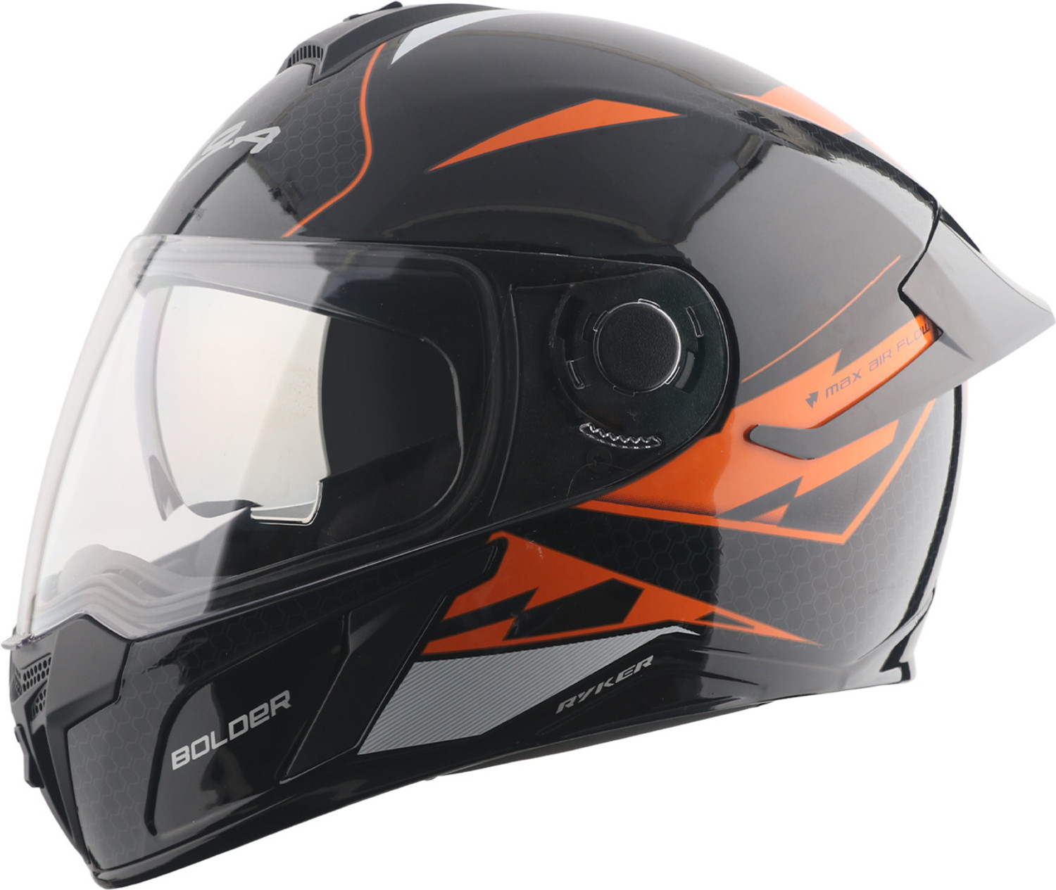 VEGA Ryker D/V Bolder Motorbike Helmet  (Black, Orange)