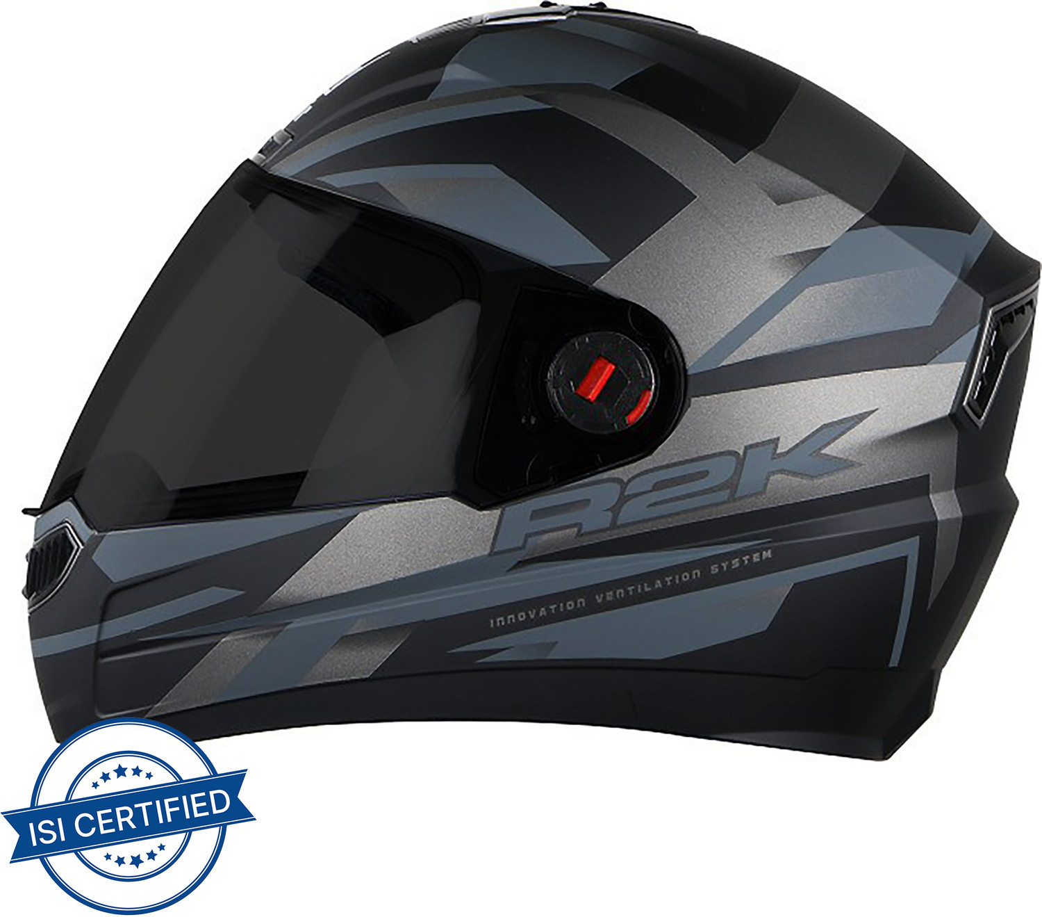 Steelbird Air SBA-1 R2K Motorbike Helmet  (Matt Black/Grey with Smoke Visor)