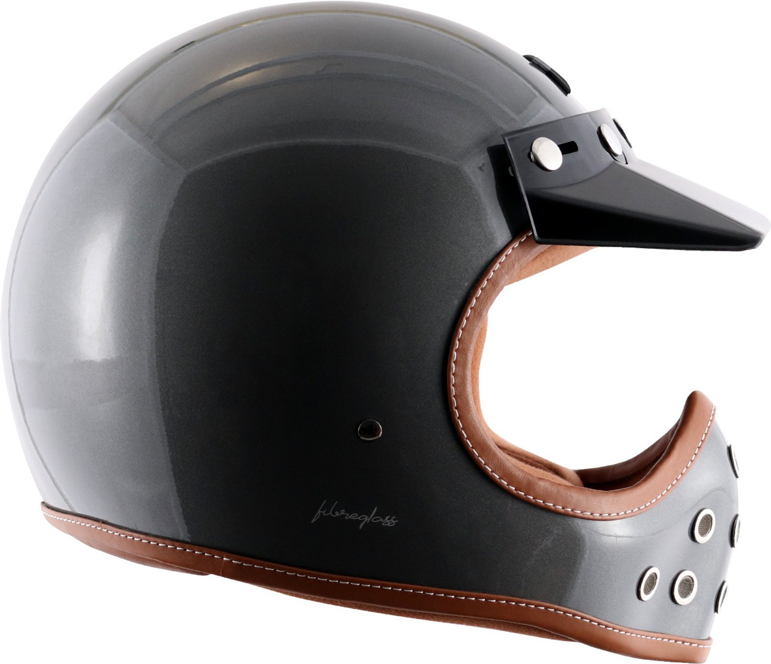 Image of Axor RETRO MOTO-X Motorbike Helmet (Antena Grey)